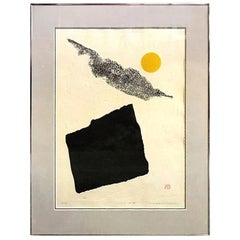 Haku Maki Large Embossed Limited Edition Japanischer Farbholzschnitt Work 74-44