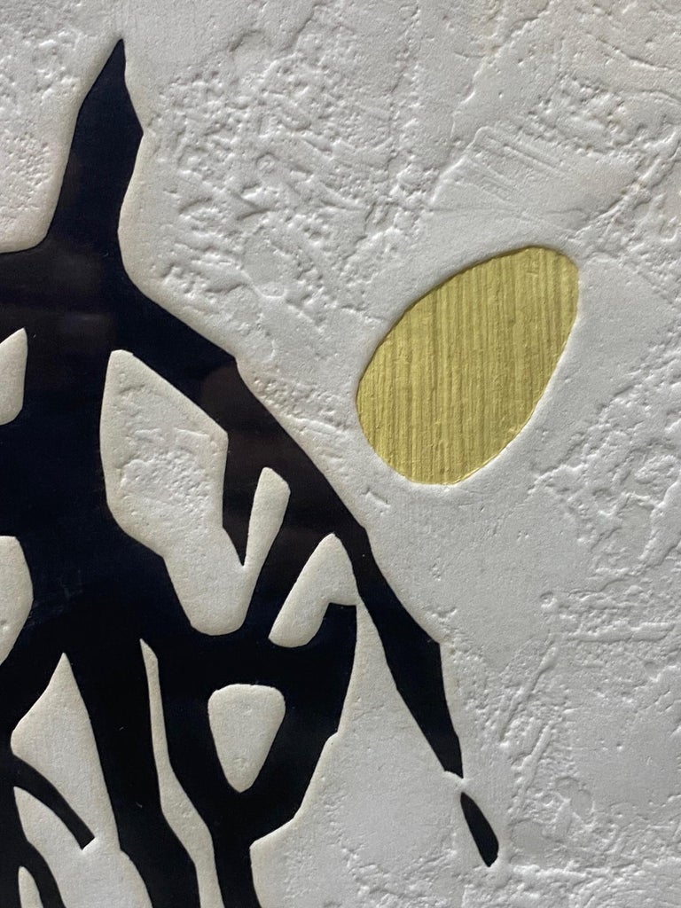 Haku Maki Signed Limited Edition Embossed Japanese Woodblock Print Poem 705 For Sale at 1stDibs