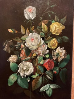 Rare Antique Floral Oil Painting by Southern artist Hal Morrison (1852-1927)