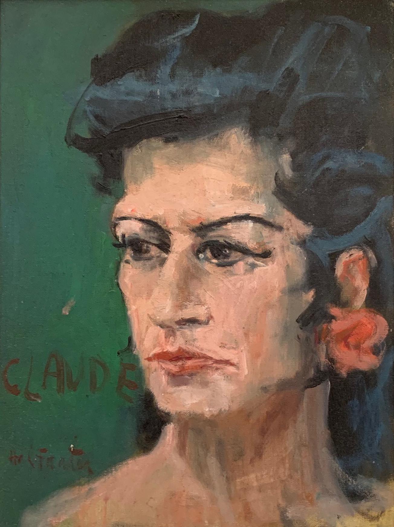 Ritratto di donna dell'espressionismo 'Mattise Model' di Frater - Painting di Hal Frater