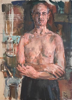 « The Artist as a Young Man » de Hal Frater - Peinture figurative de l'école Ashcan