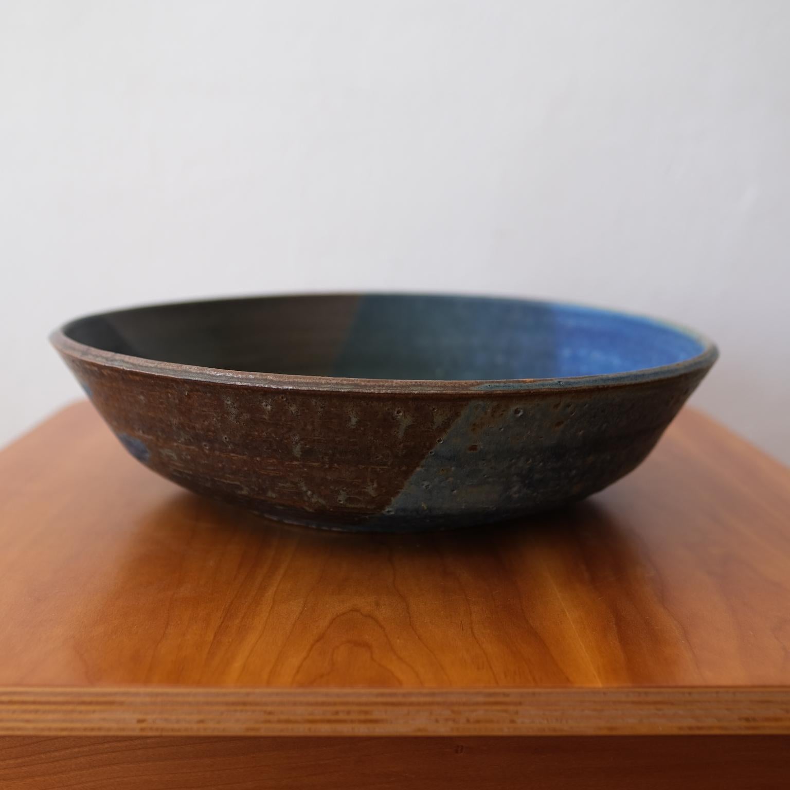 Mid-Century Modern Hal Fromhold California Studio Pottery Large Bowl, 1950s For Sale