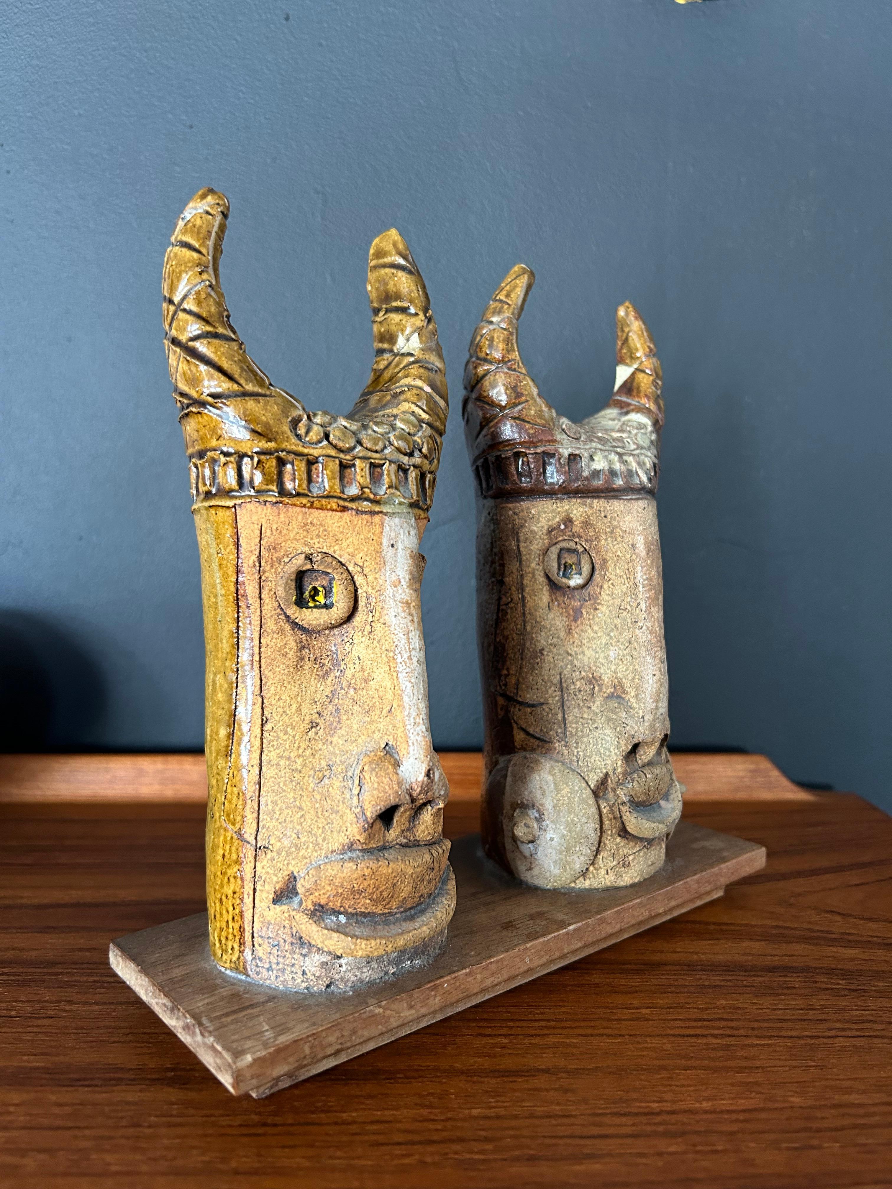 Mid-Century Modern Ceramic Vikings by Hal Fromhold  For Sale