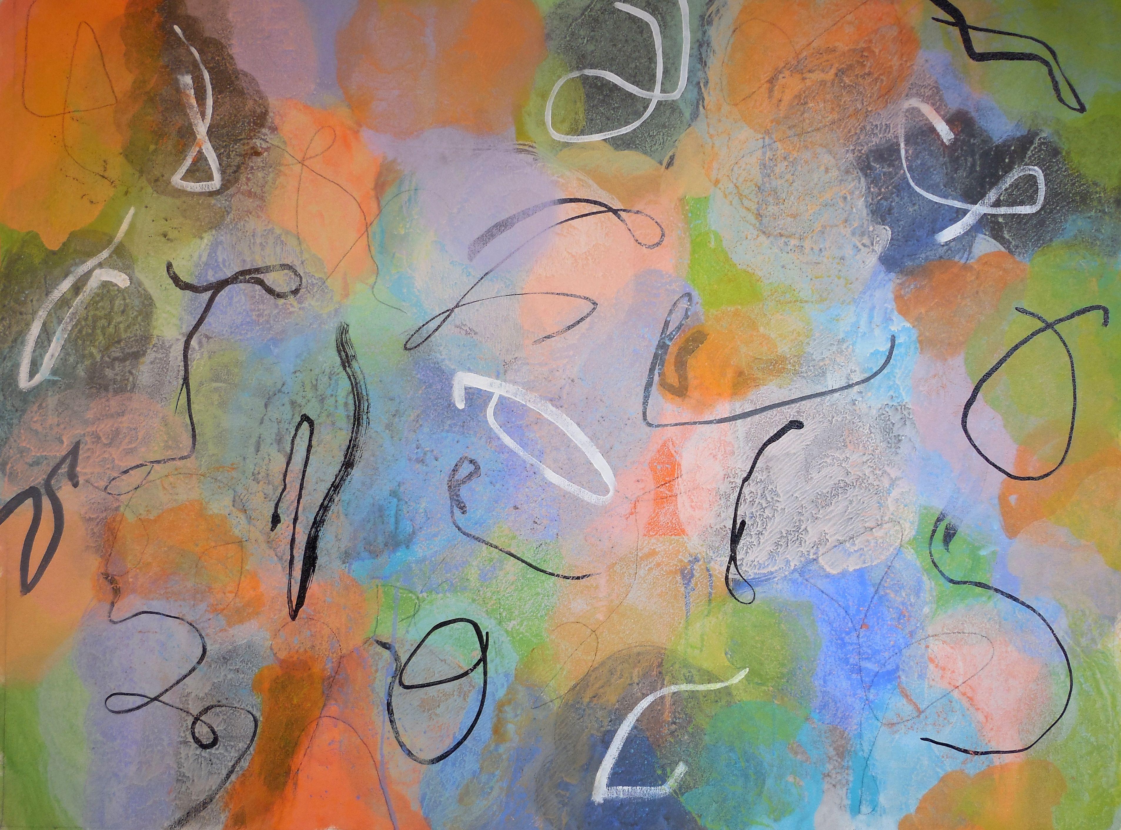 Hal Mayforth Abstract Painting - Autumn Mist, Painting, Acrylic on Canvas
