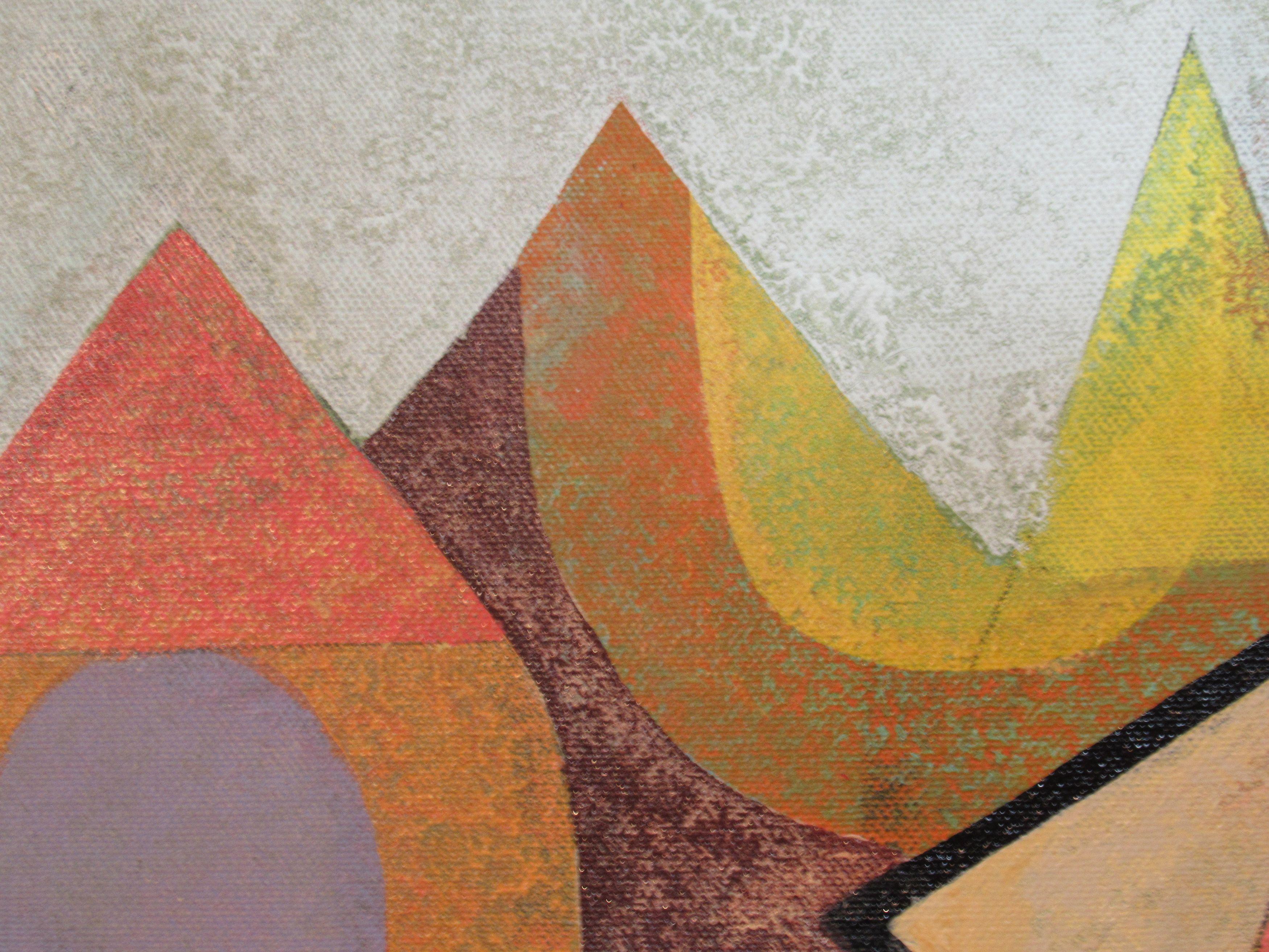 Big Rock Candy Mountain, Pintura, Acrílico sobre lienzo - Abstract Painting Marrón de Hal Mayforth