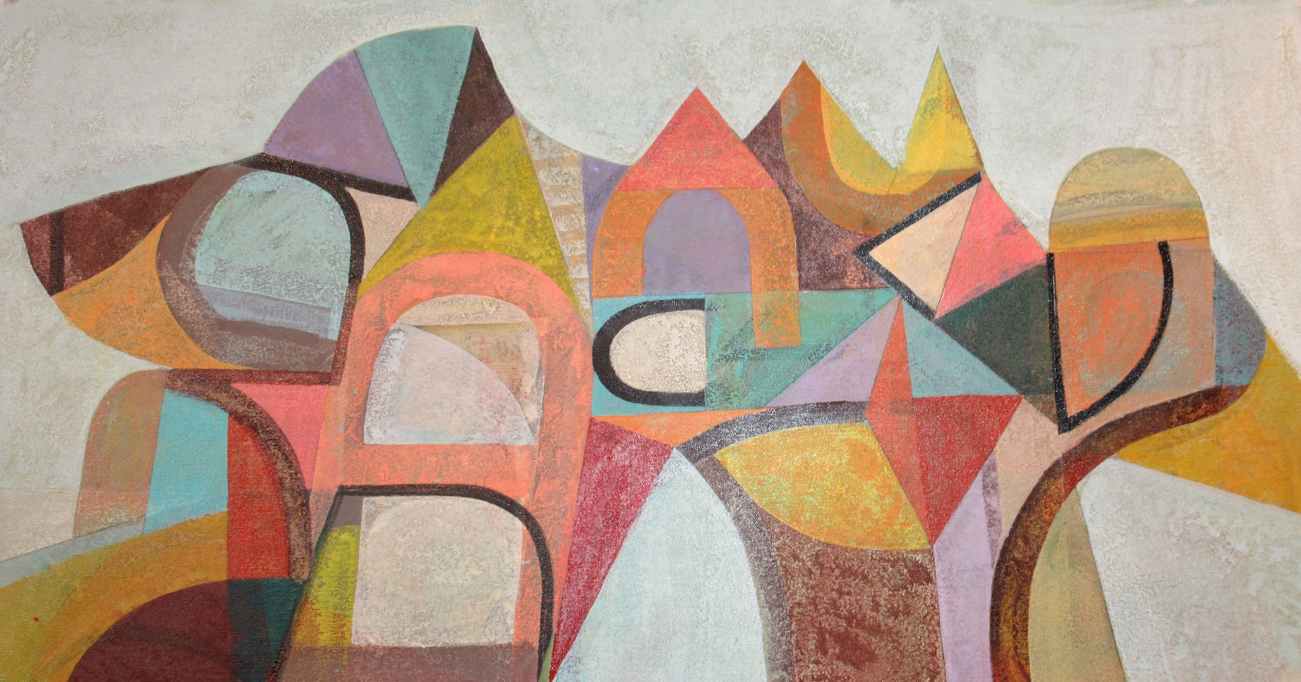 Abstract Painting de Hal Mayforth - Big Rock Candy Mountain, Pintura, Acrílico sobre lienzo