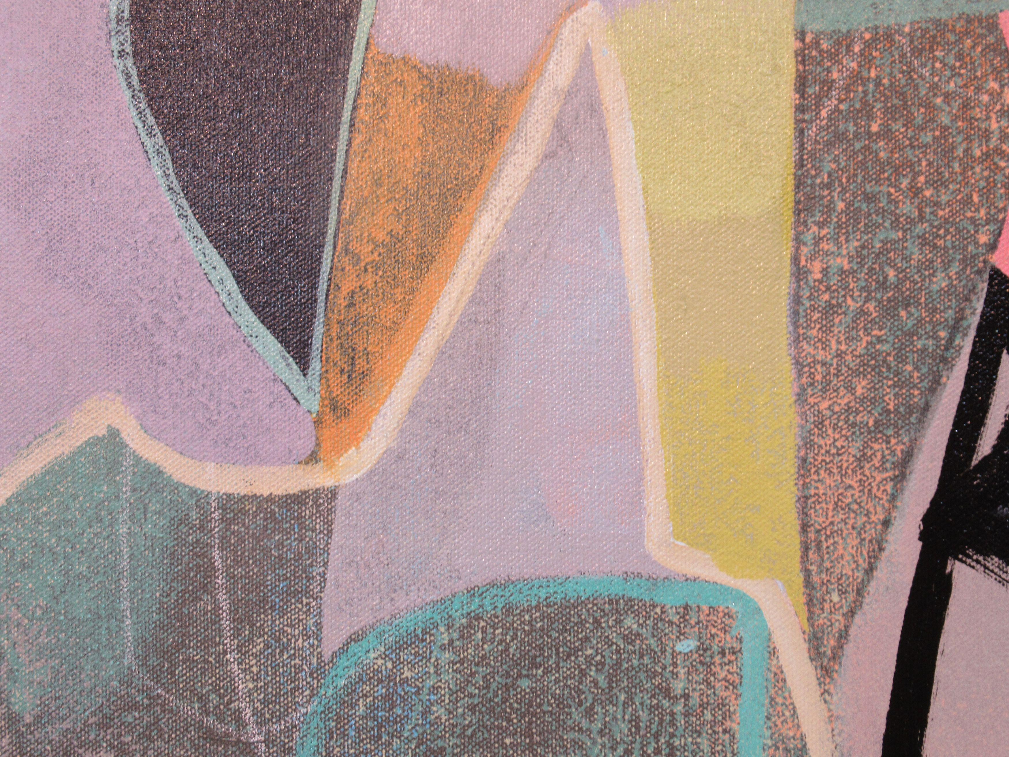 Bottle of Smoke, Painting, Acrylic on Canvas - Brown Abstract Painting by Hal Mayforth