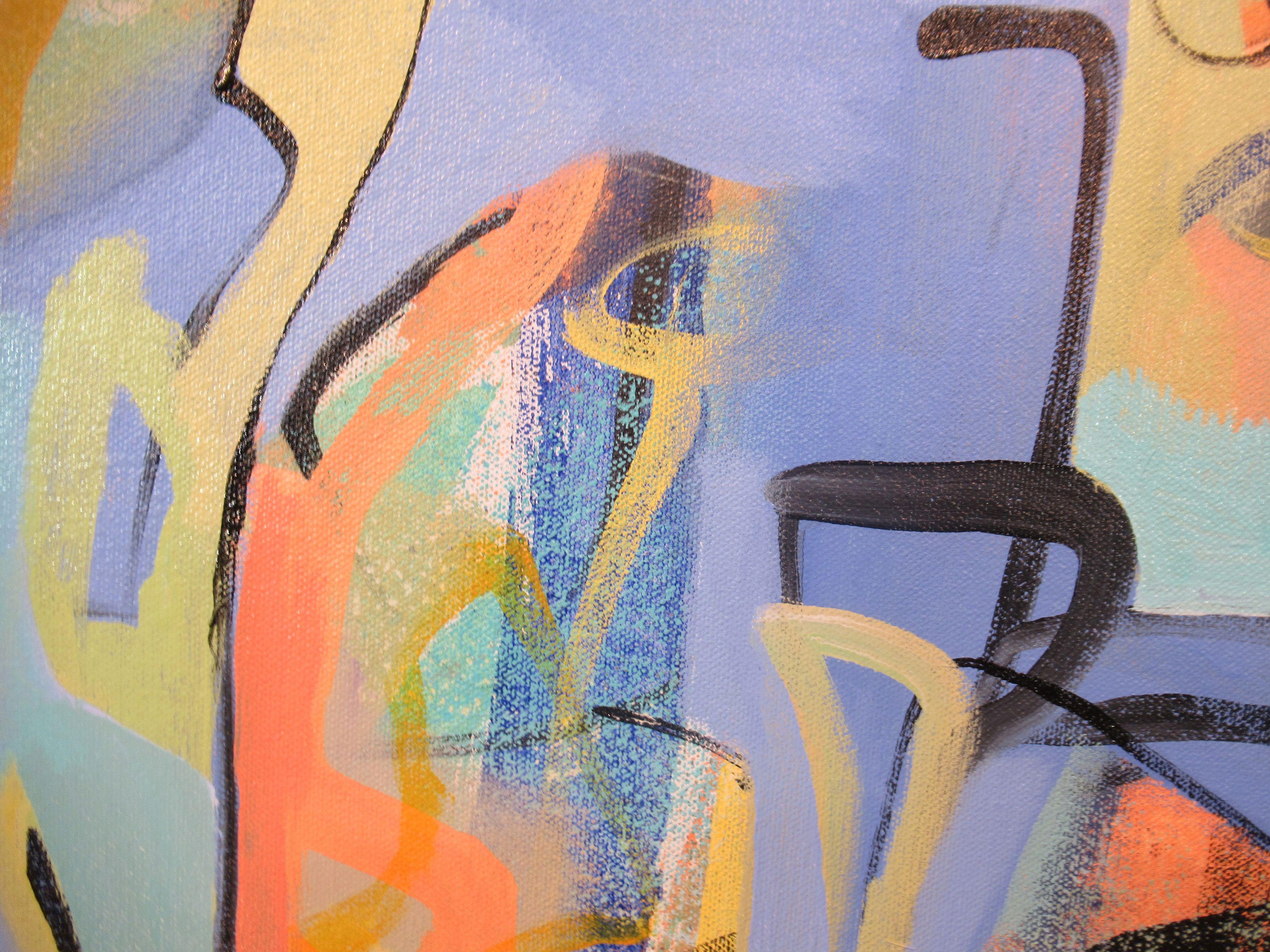 Cause for Celebration, Painting, Acrylic on Canvas - Gray Abstract Painting by Hal Mayforth
