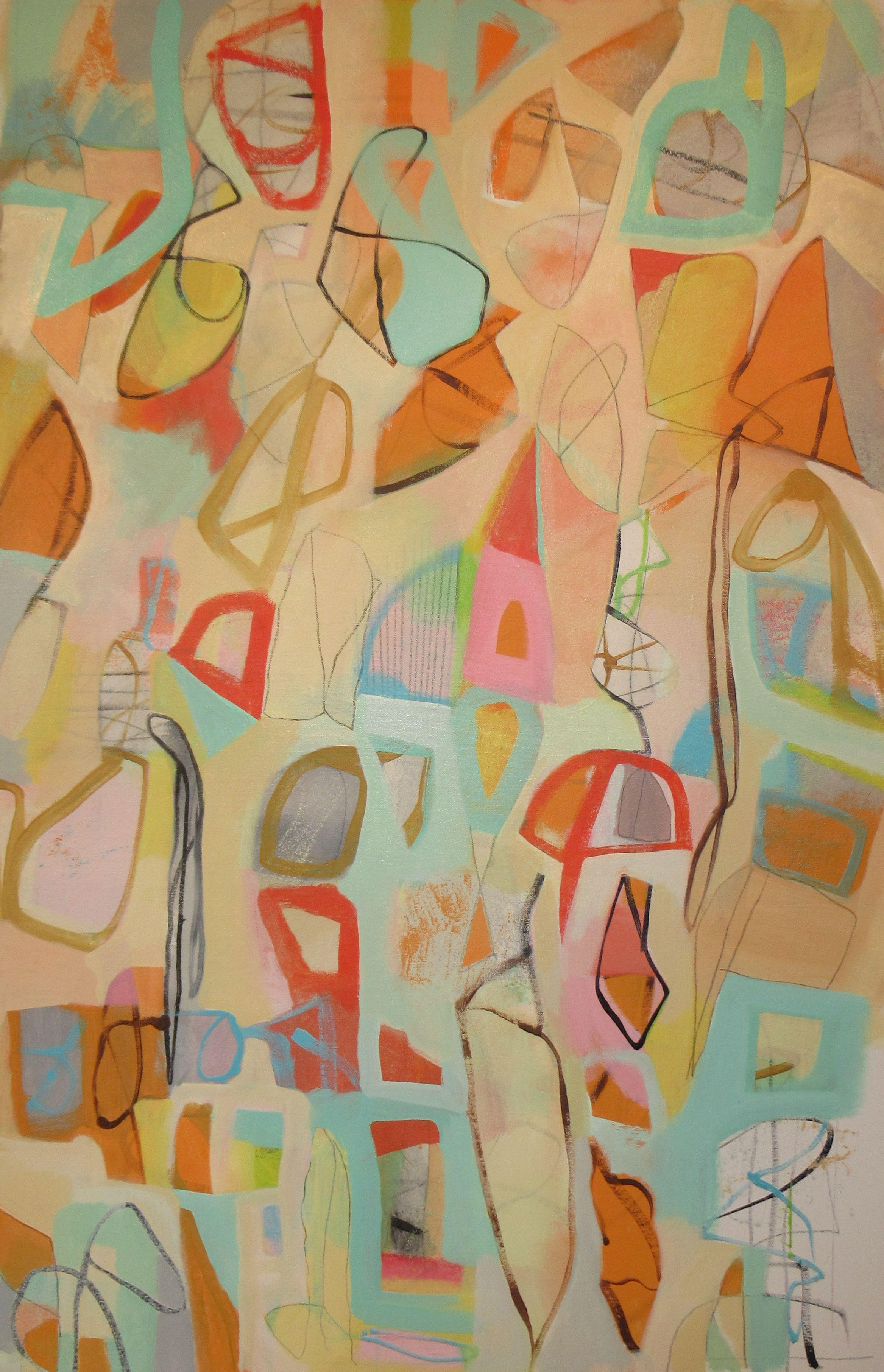 Abstract Painting de Hal Mayforth - Chile Fizz, Pintura, Acrílico sobre lienzo