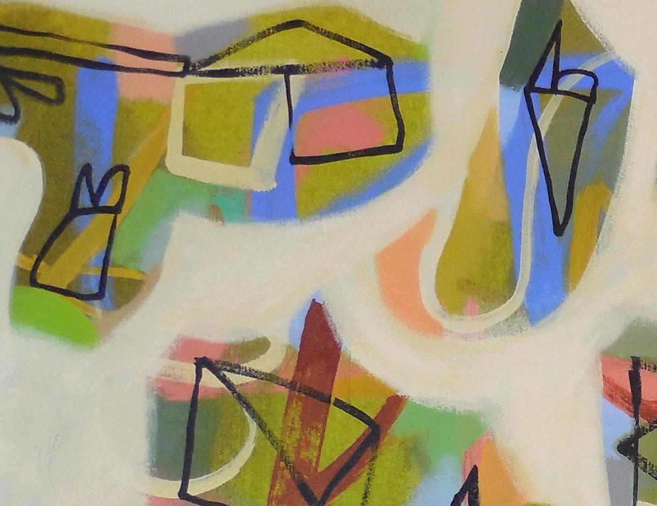 Crackerjack, Painting, Acrylic on Canvas - Beige Abstract Painting by Hal Mayforth