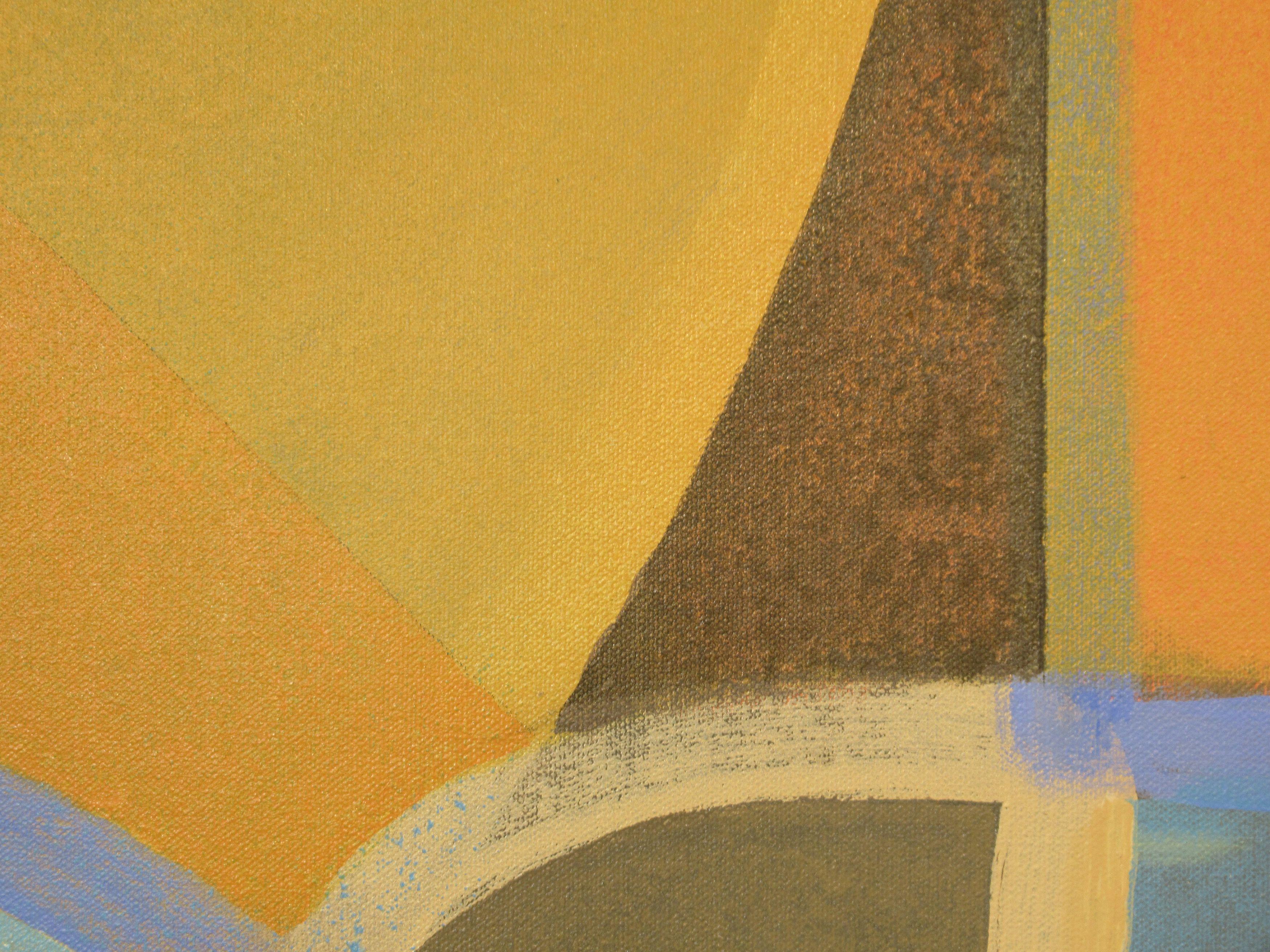 Eis am Stiel zum Frühstück, Gemälde, Acryl auf Leinwand (Braun), Abstract Painting, von Hal Mayforth