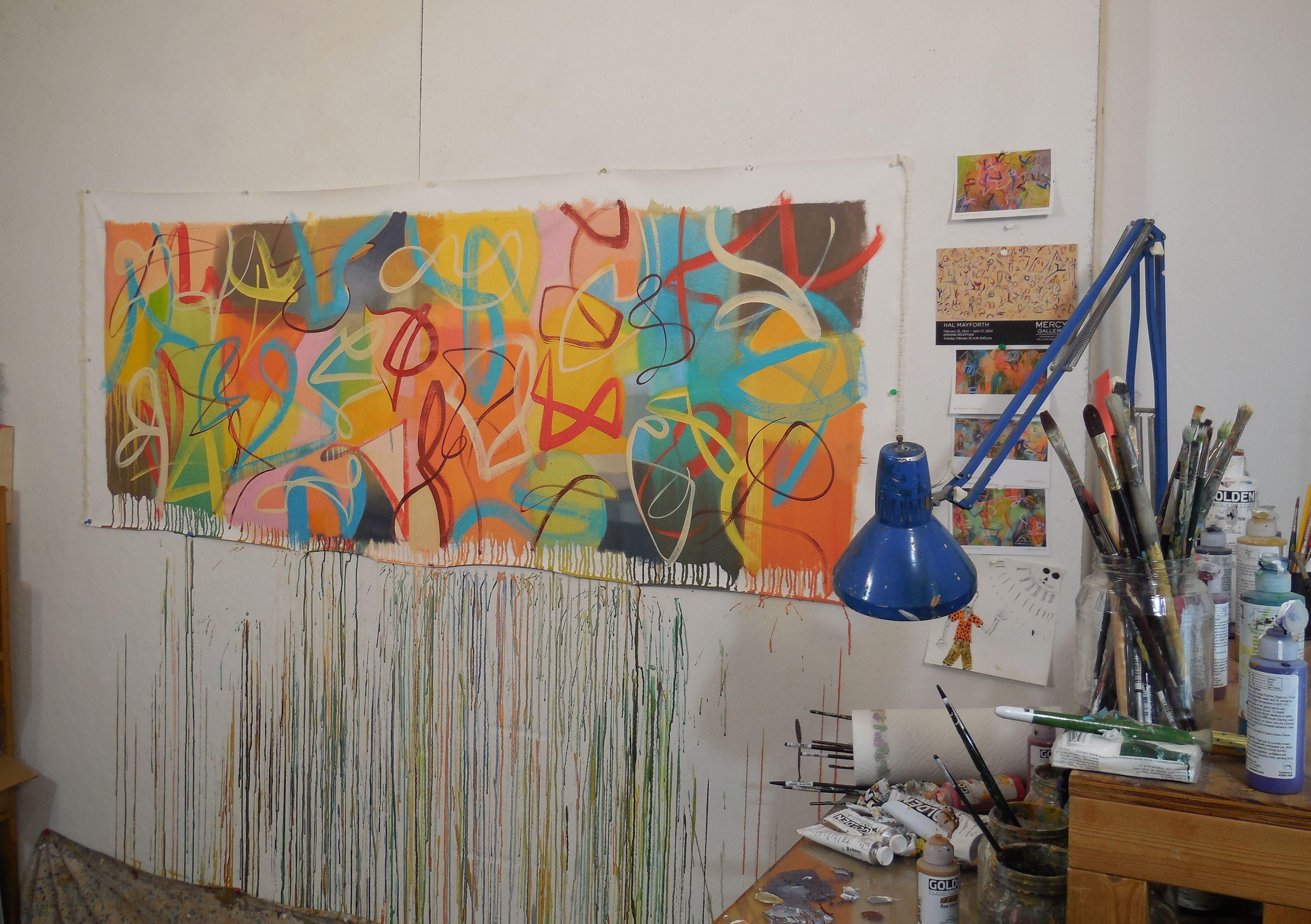 Curvet, Pittura, Acrilico su tela - Painting di Hal Mayforth