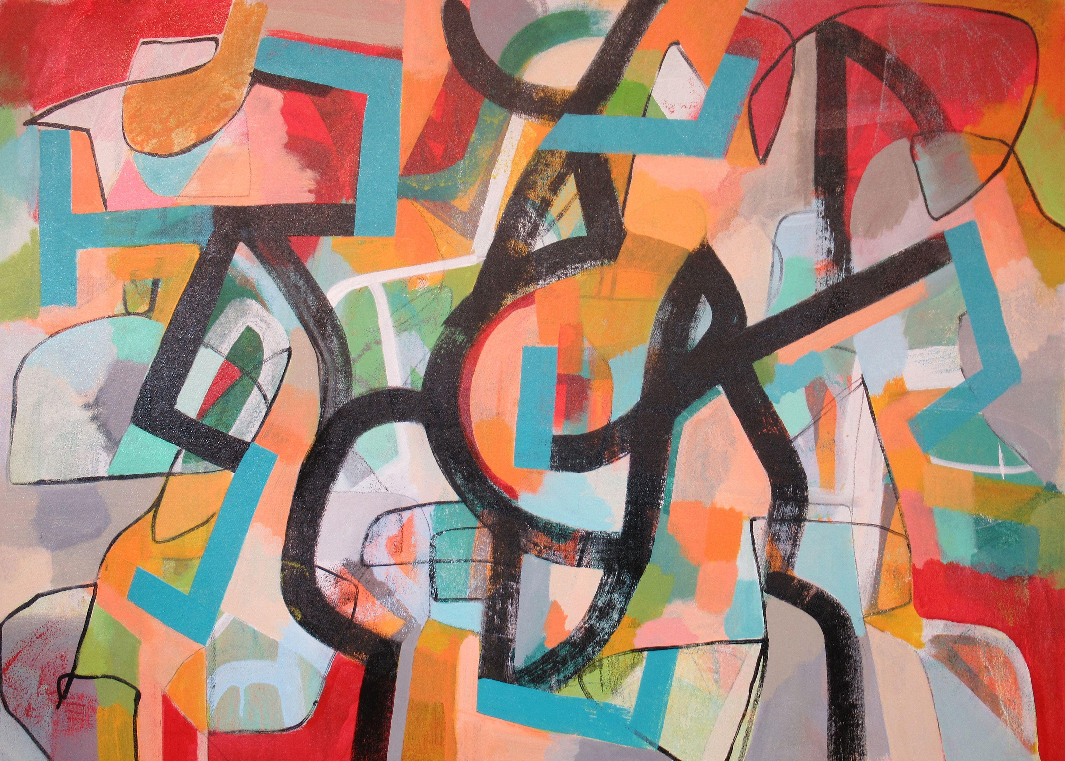 Abstract Painting di Hal Mayforth - Deep Ellum, Pittura, Acrilico su tela