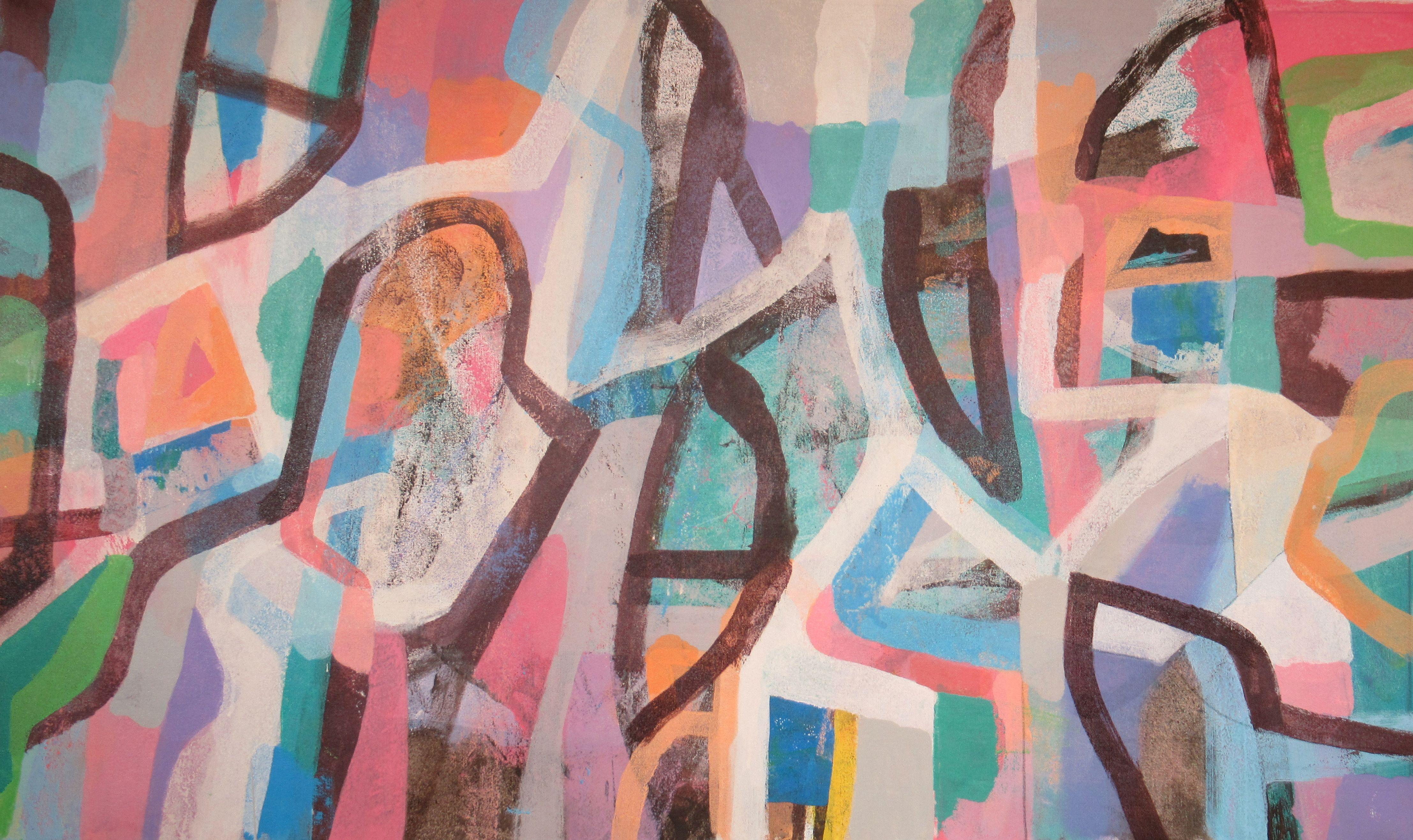 Abstract Painting Hal Mayforth - Down the Road We Go, peinture, acrylique sur toile