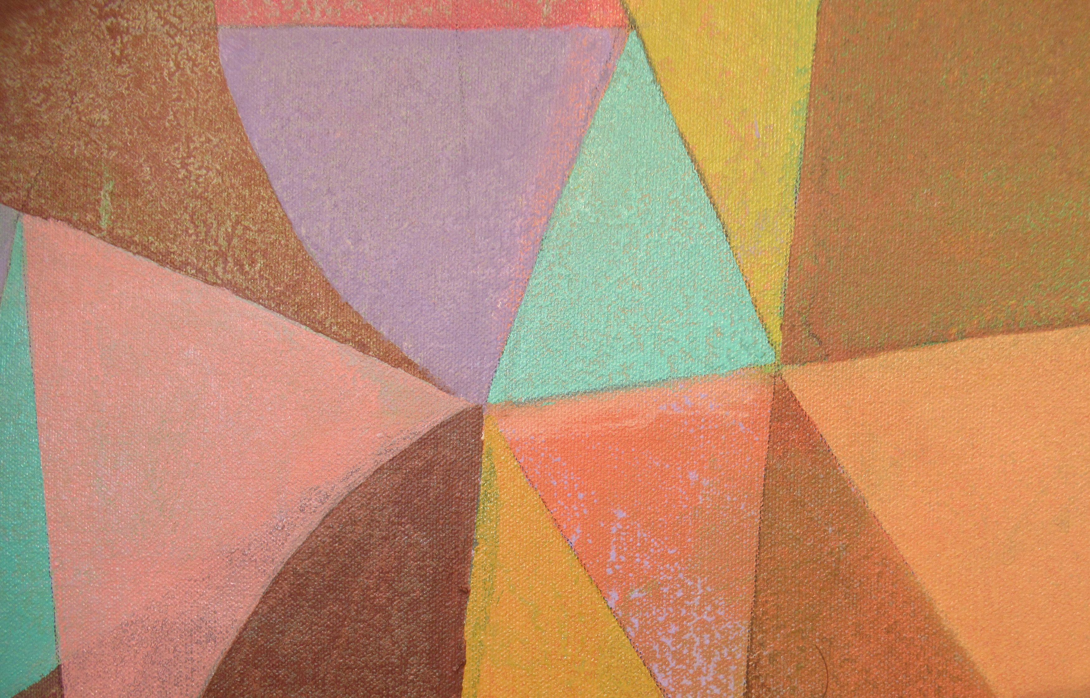 Collier d'émeraude, peinture, acrylique sur toile - Marron Abstract Painting par Hal Mayforth