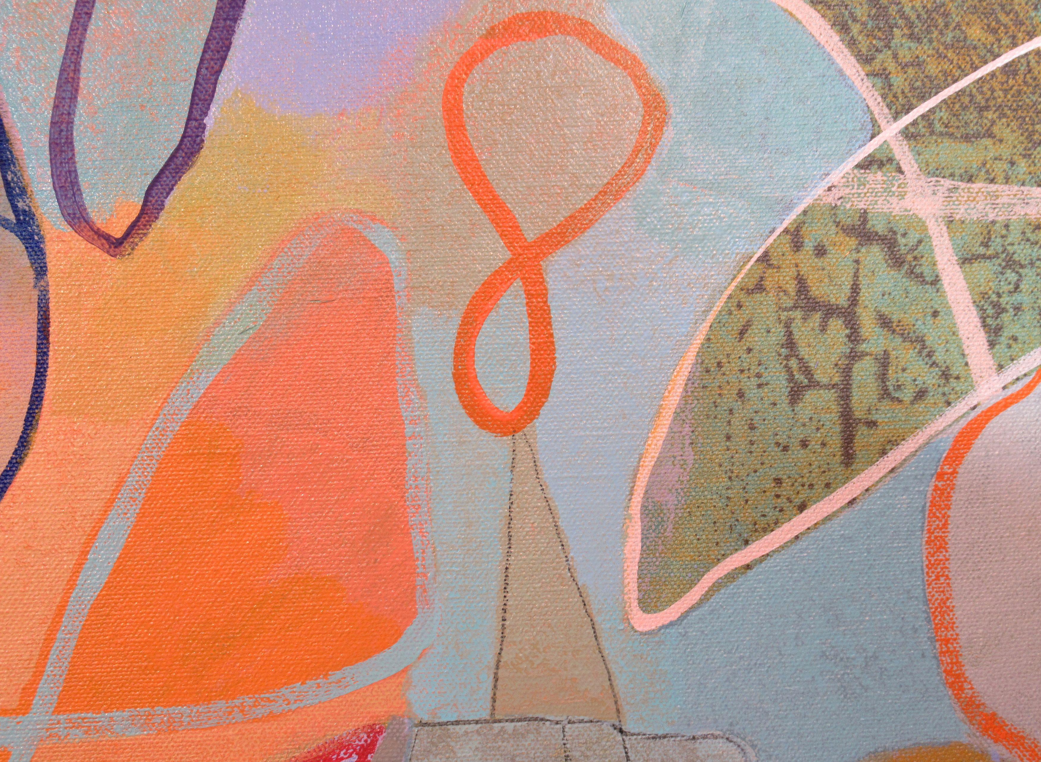 Fancy Pants, Painting, Acrylic on Canvas - Gray Abstract Painting by Hal Mayforth