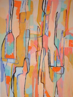 Flamingo A-Go-Go, Gemälde, Acryl auf Leinwand