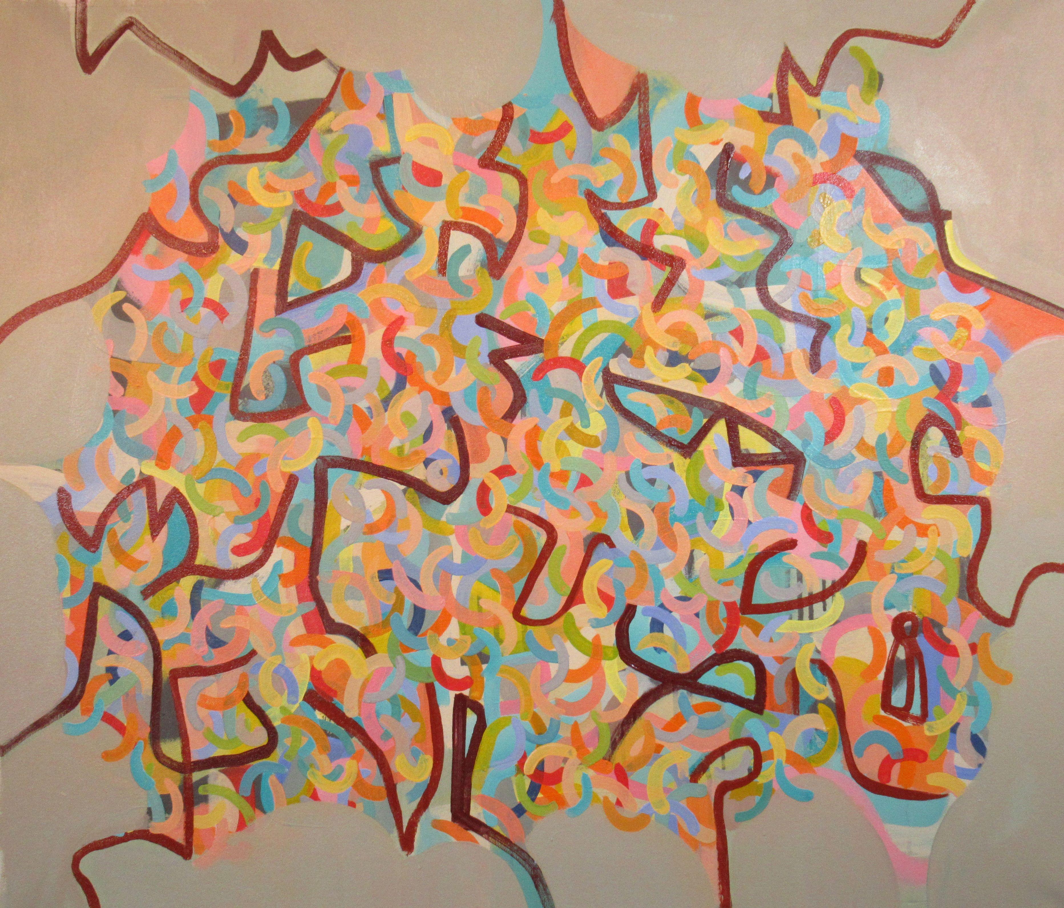 Hal Mayforth Abstract Painting - Fun Factory, Painting, Acrylic on Canvas