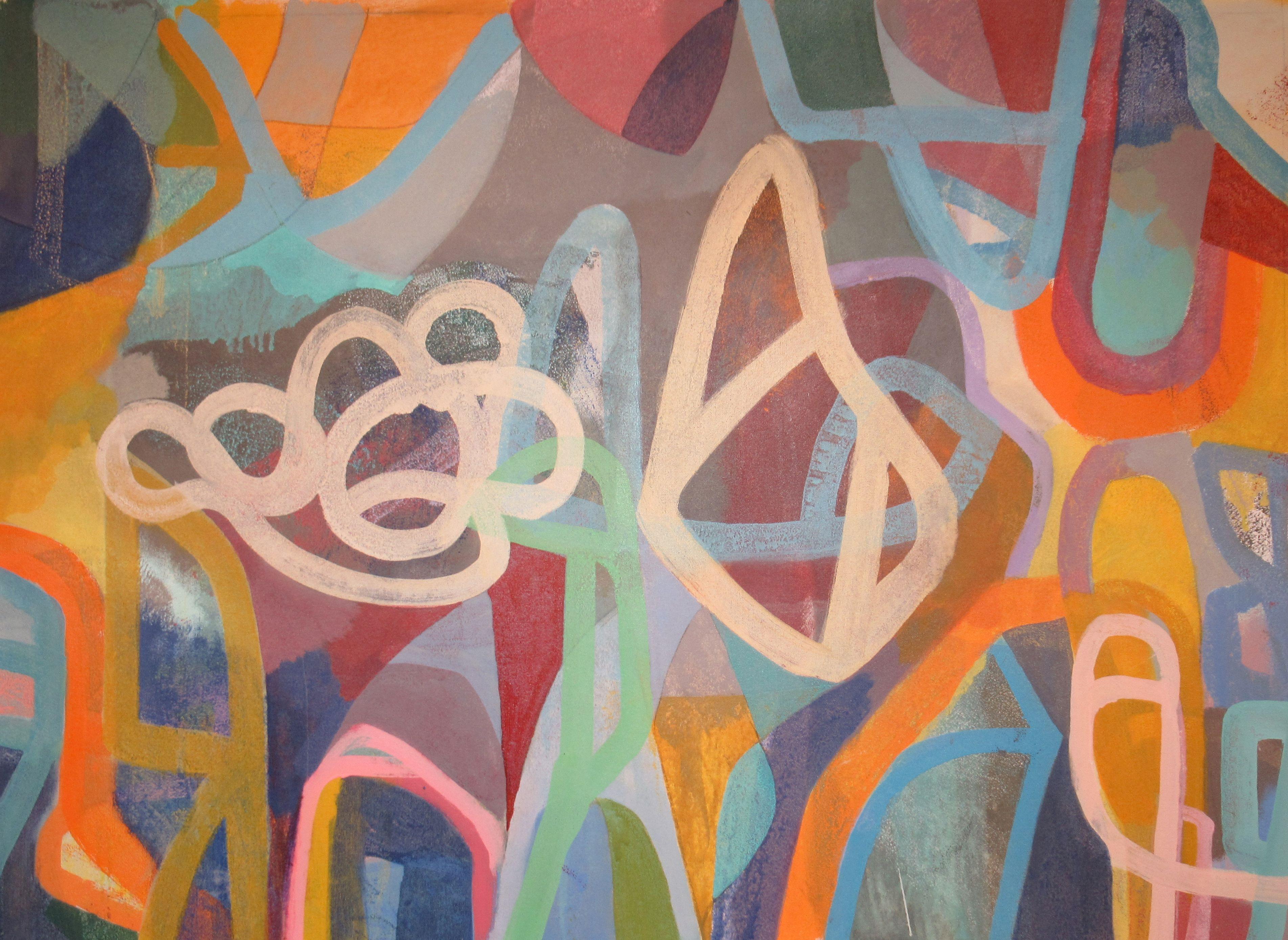 Abstract Painting di Hal Mayforth - Ghost of a Chance, Pittura, Acrilico su tela
