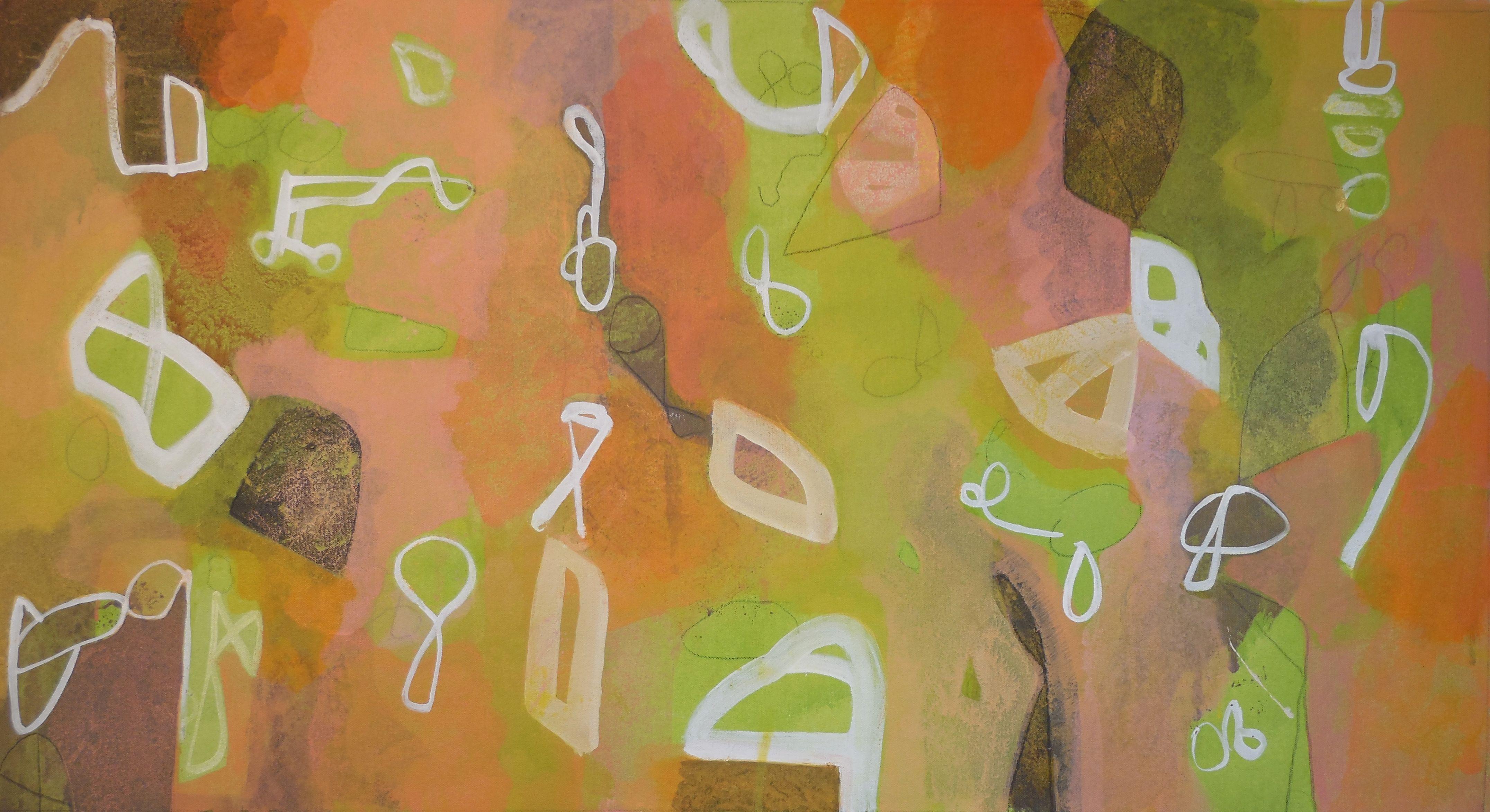 Abstract Painting di Hal Mayforth - Fantasma di una pulce, Pittura, Acrilico su tela