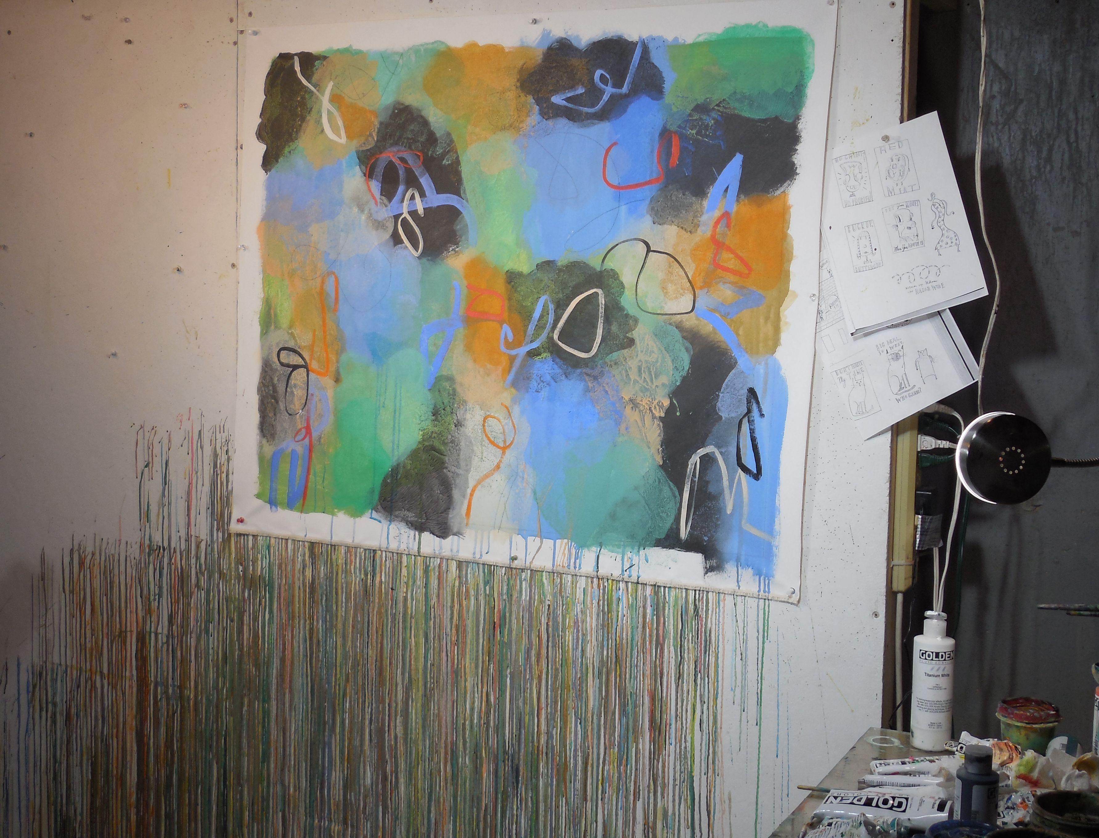 Luogo felice, Pittura, Acrilico su tela - Painting di Hal Mayforth