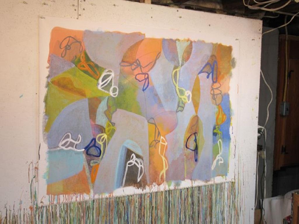 High Wire Act, Painting, Acrylic on Canvas For Sale 1