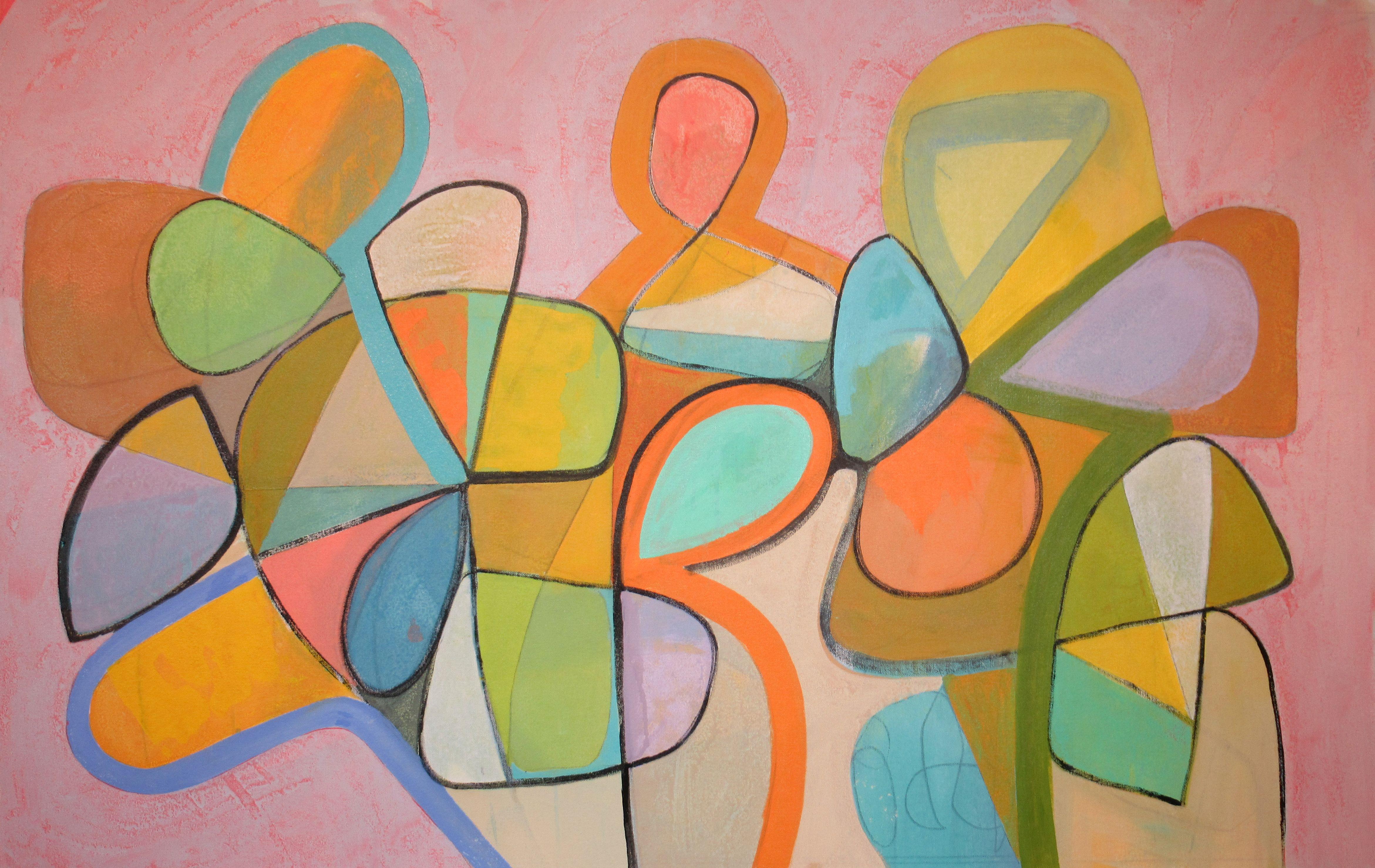 Abstract Painting di Hal Mayforth - Panini al miele, Pittura, Acrilico su tela