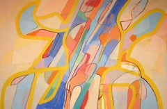 Ich lehne mich an dich, du lehnst dich an mich, Gemälde, Acryl auf Leinwand