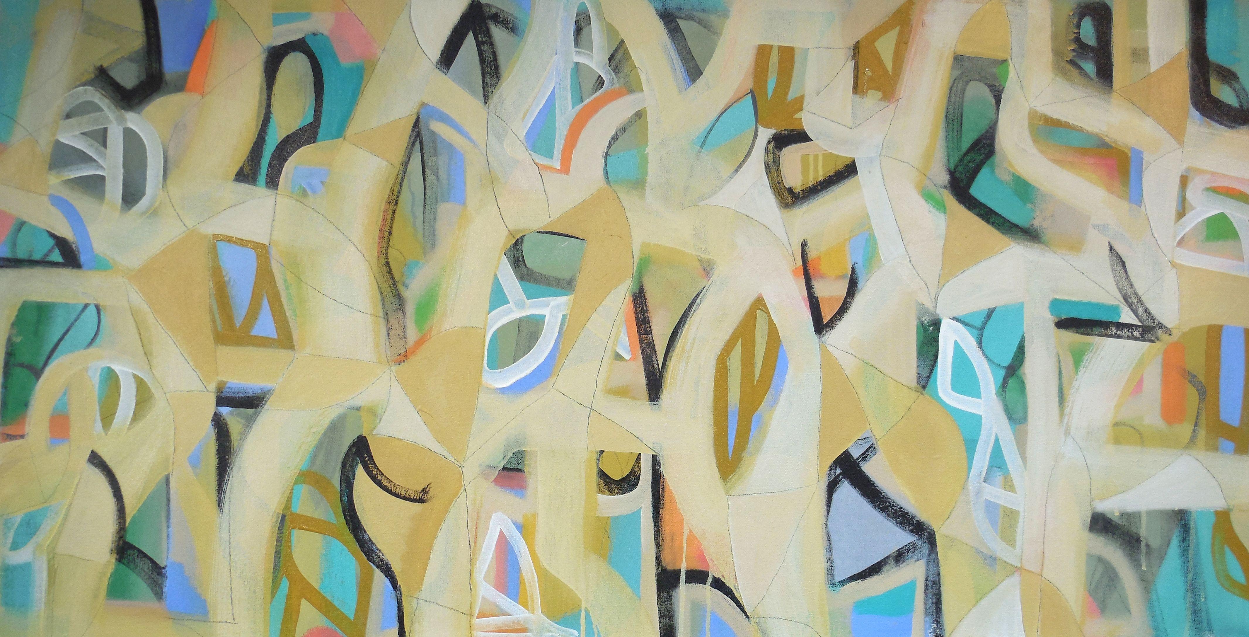 Abstract Painting di Hal Mayforth - Palazzo di ghiaccio, Pittura, Acrilico su tela