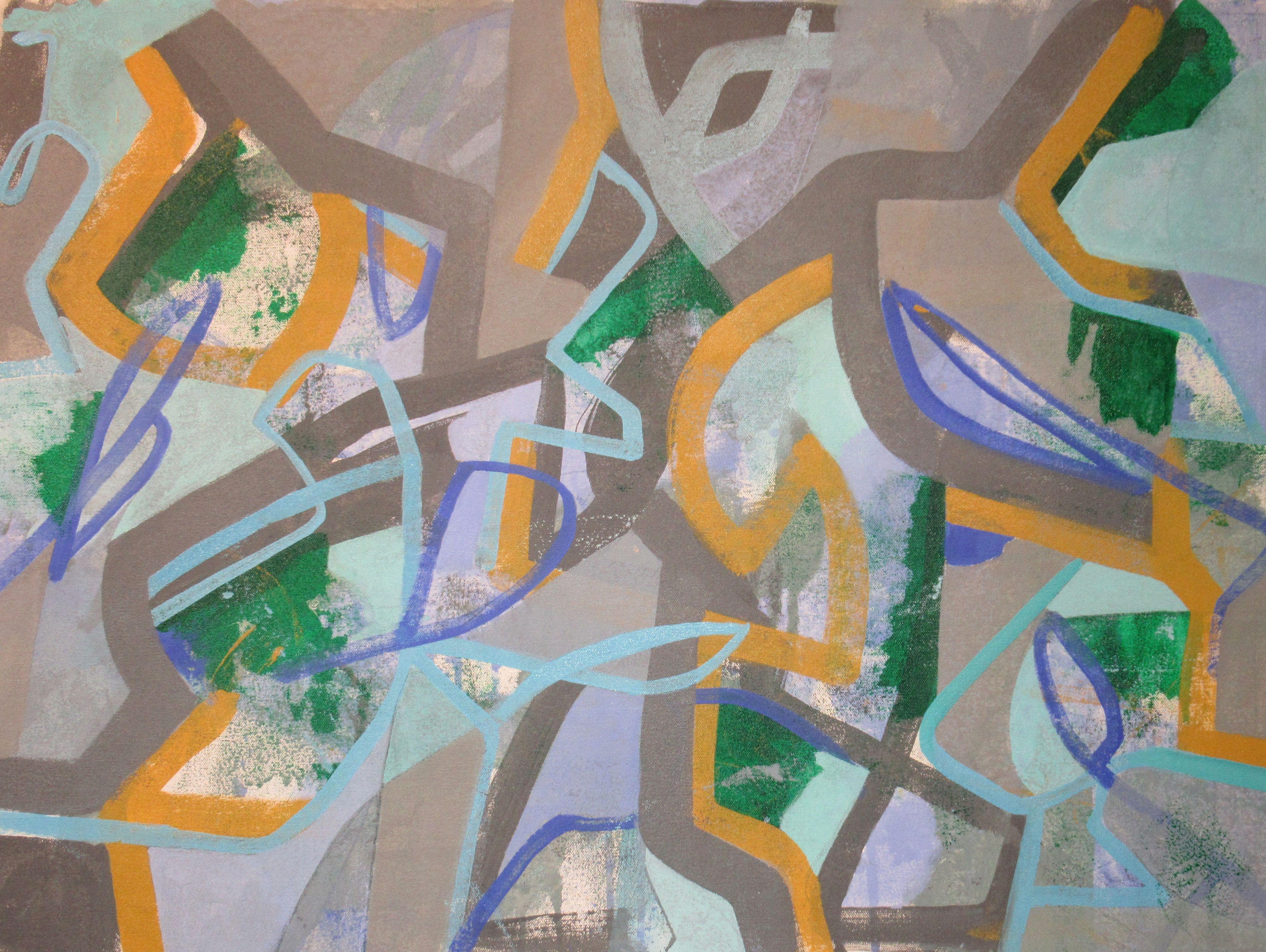 Abstract Painting di Hal Mayforth - Era una notte buia e tempestosa, Pittura, Acrilico su tela