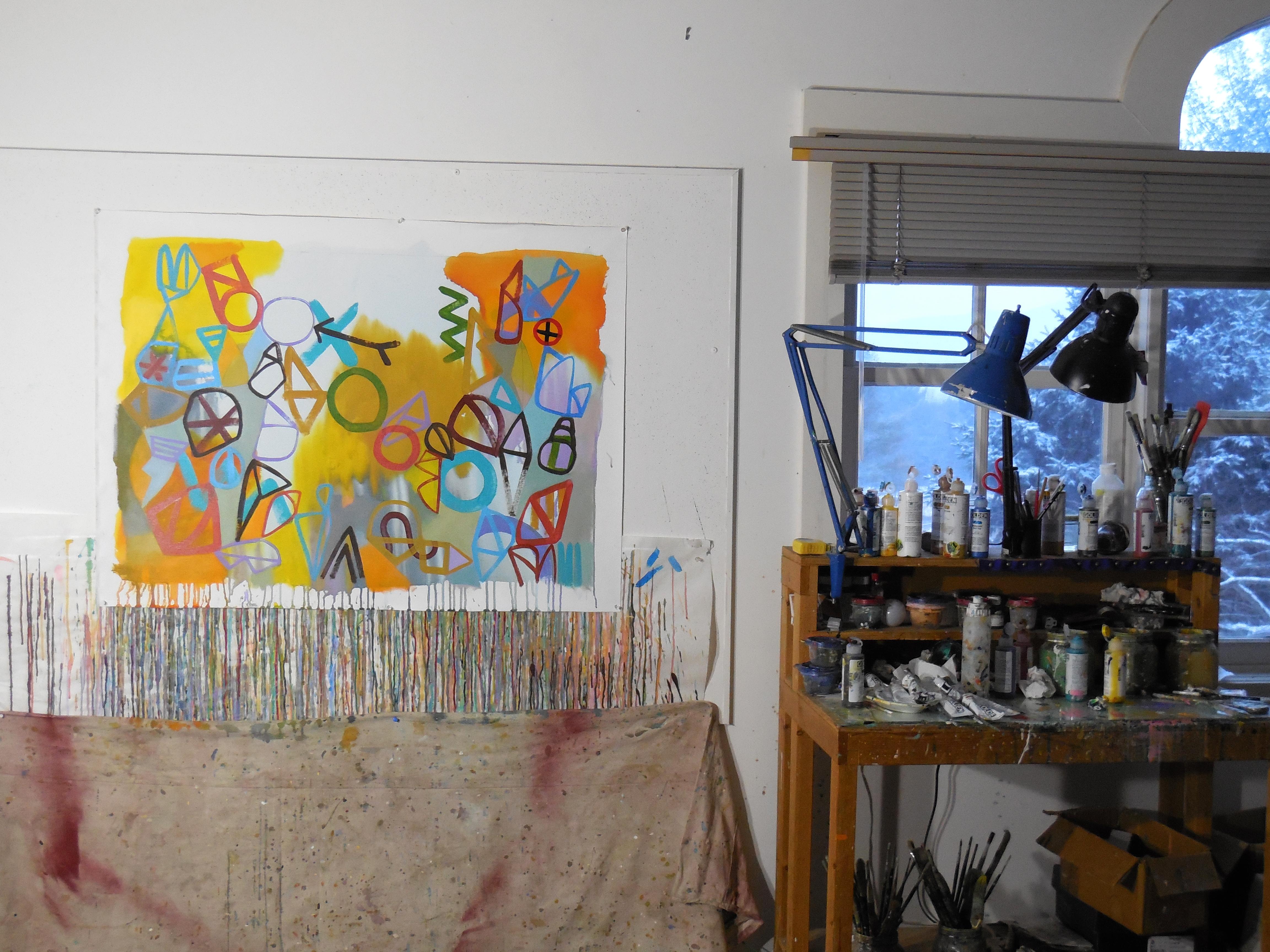 Limbo, Pittura, Acrilico su tela - Painting di Hal Mayforth