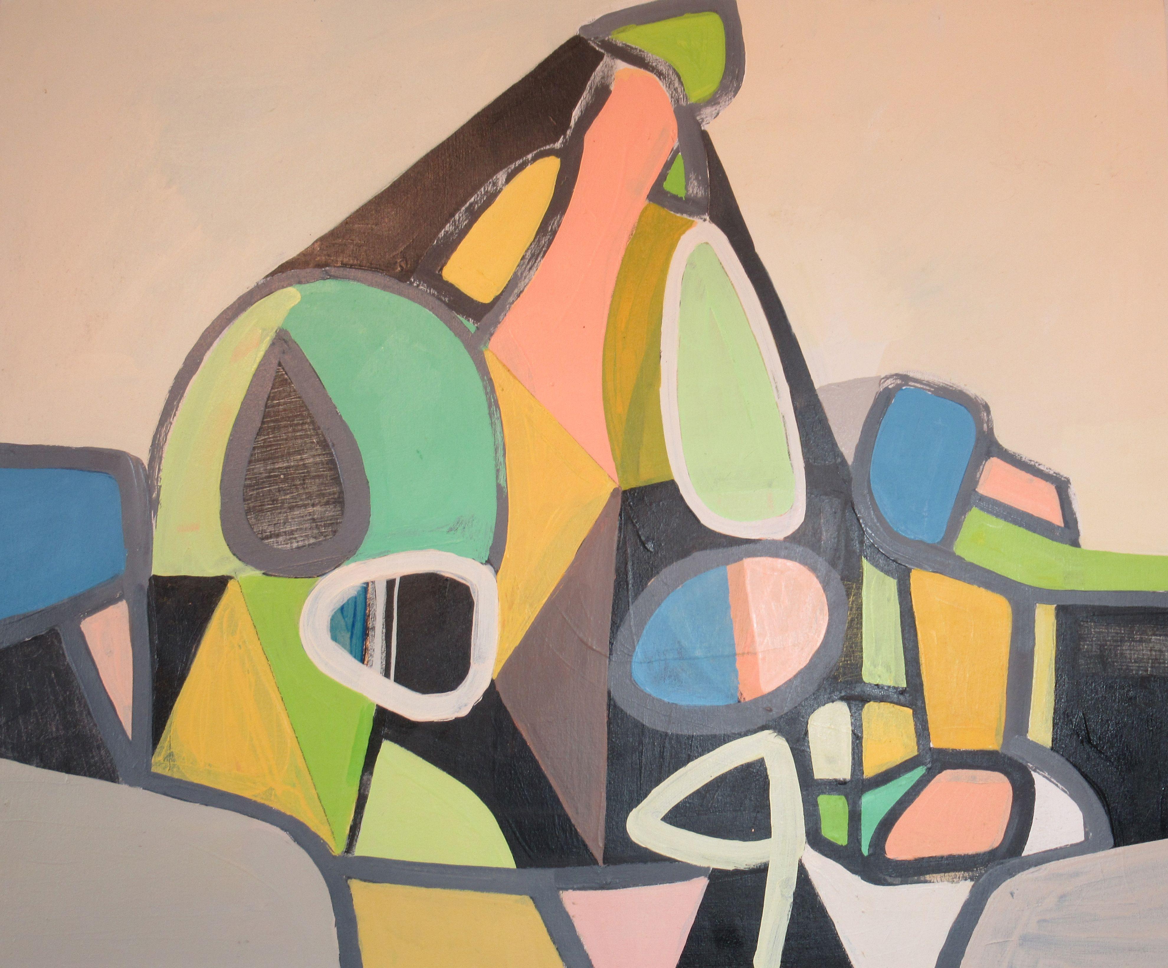 Abstract Painting Hal Mayforth - Lime Top, peinture, acrylique sur panneau de bois