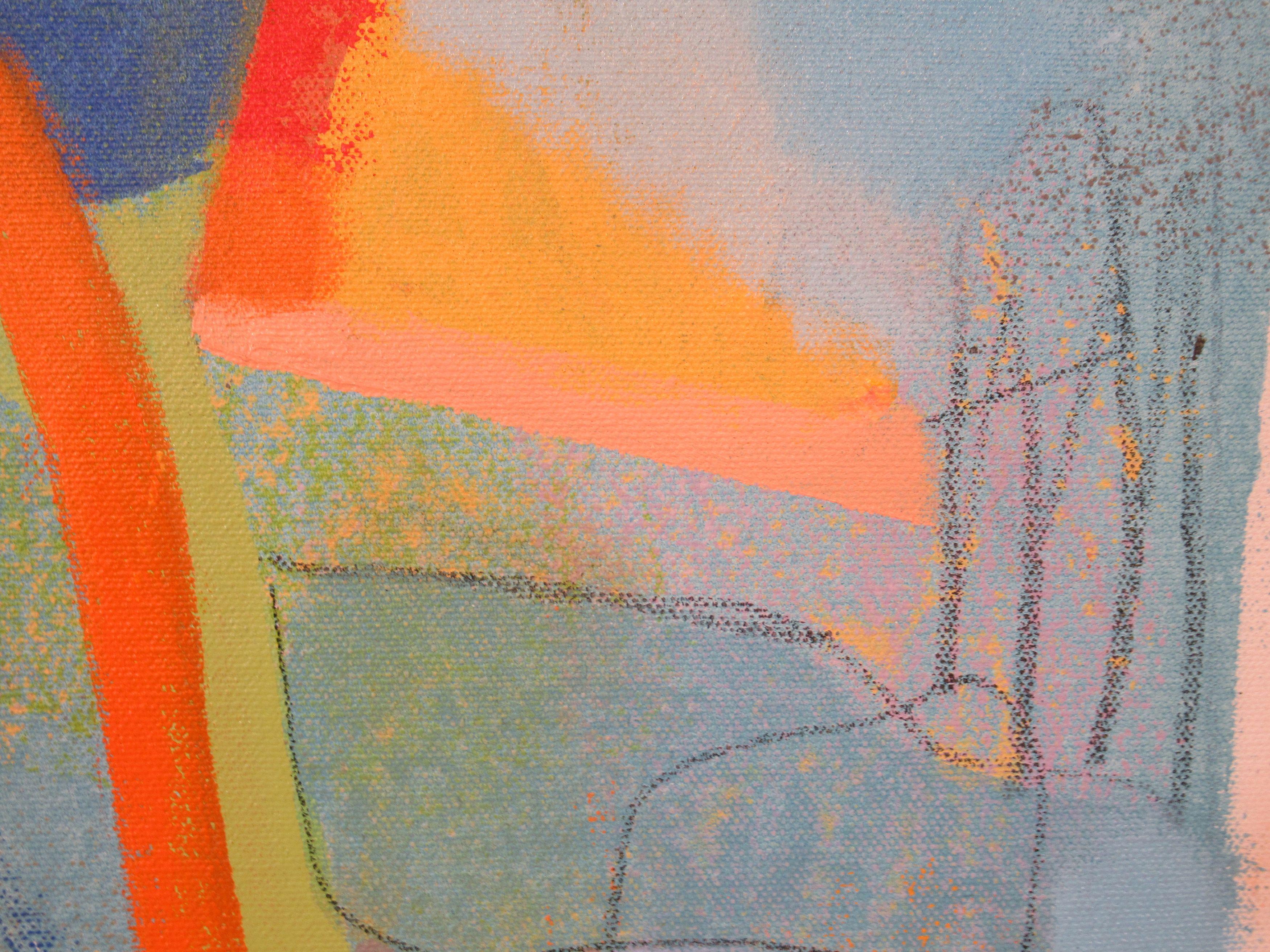 Perso nel cortile, Pittura, Acrilico su tela - Painting Astratto di Hal Mayforth