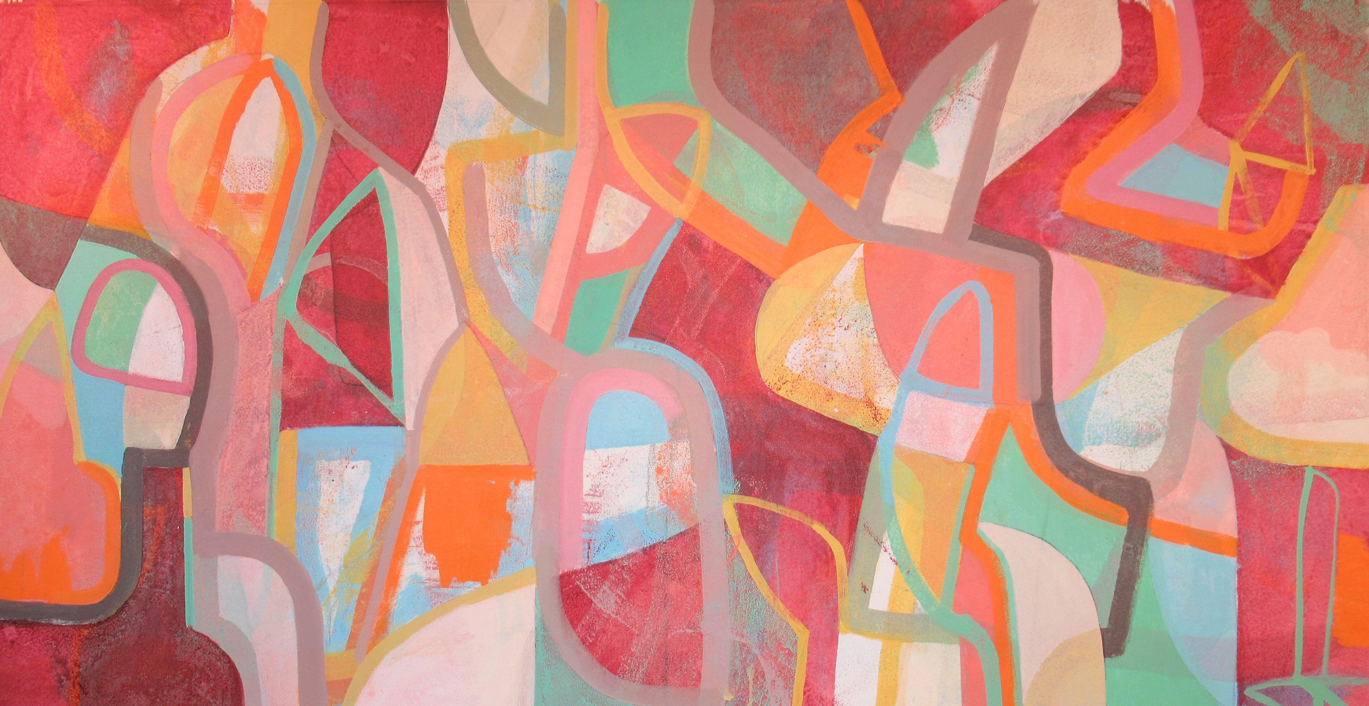 Abstract Painting di Hal Mayforth - Motel Marli, Pittura, Acrilico su tela