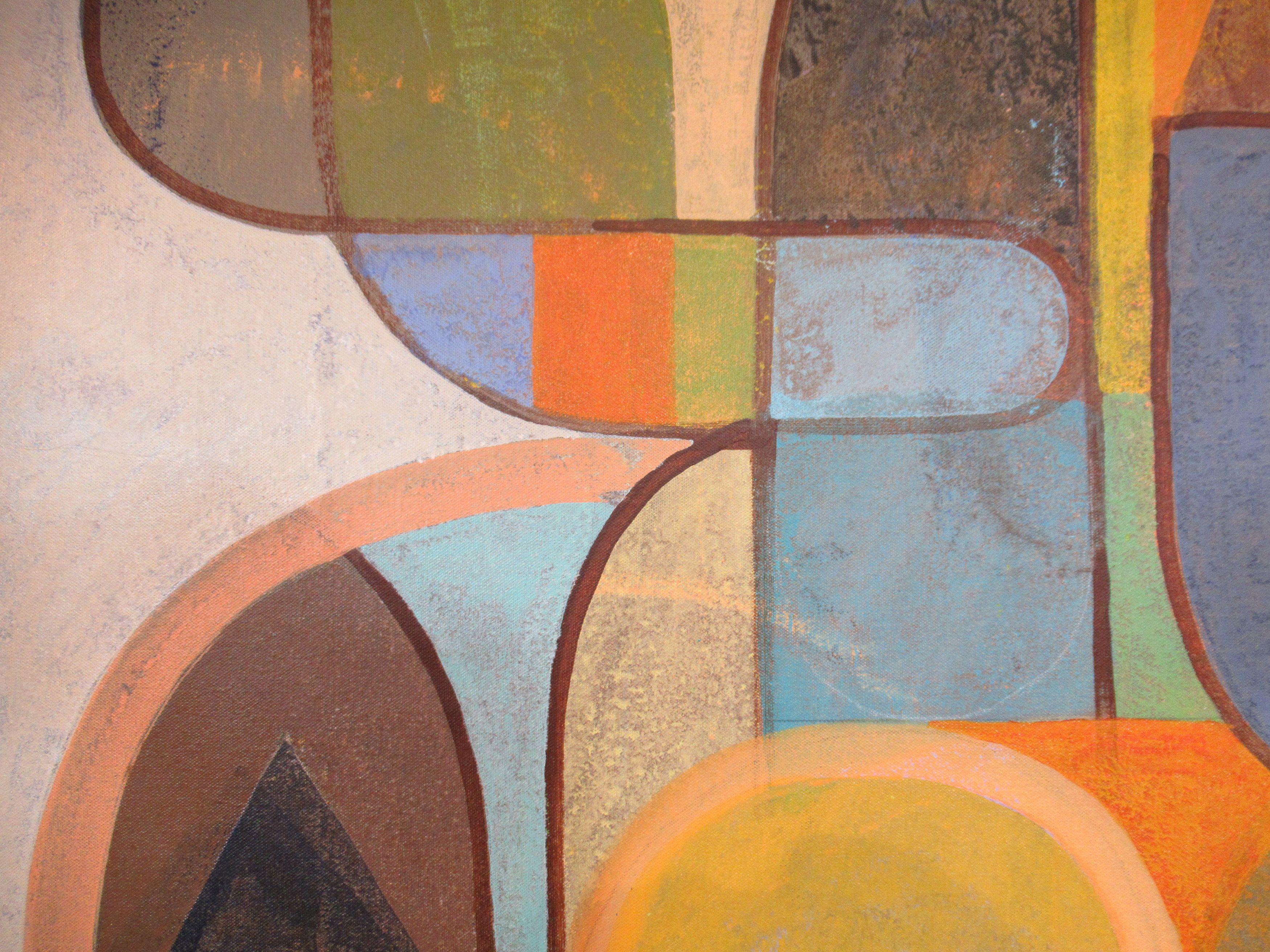 Meet Me on the Rooftop, Pittura, Acrilico su tela - Painting di Hal Mayforth