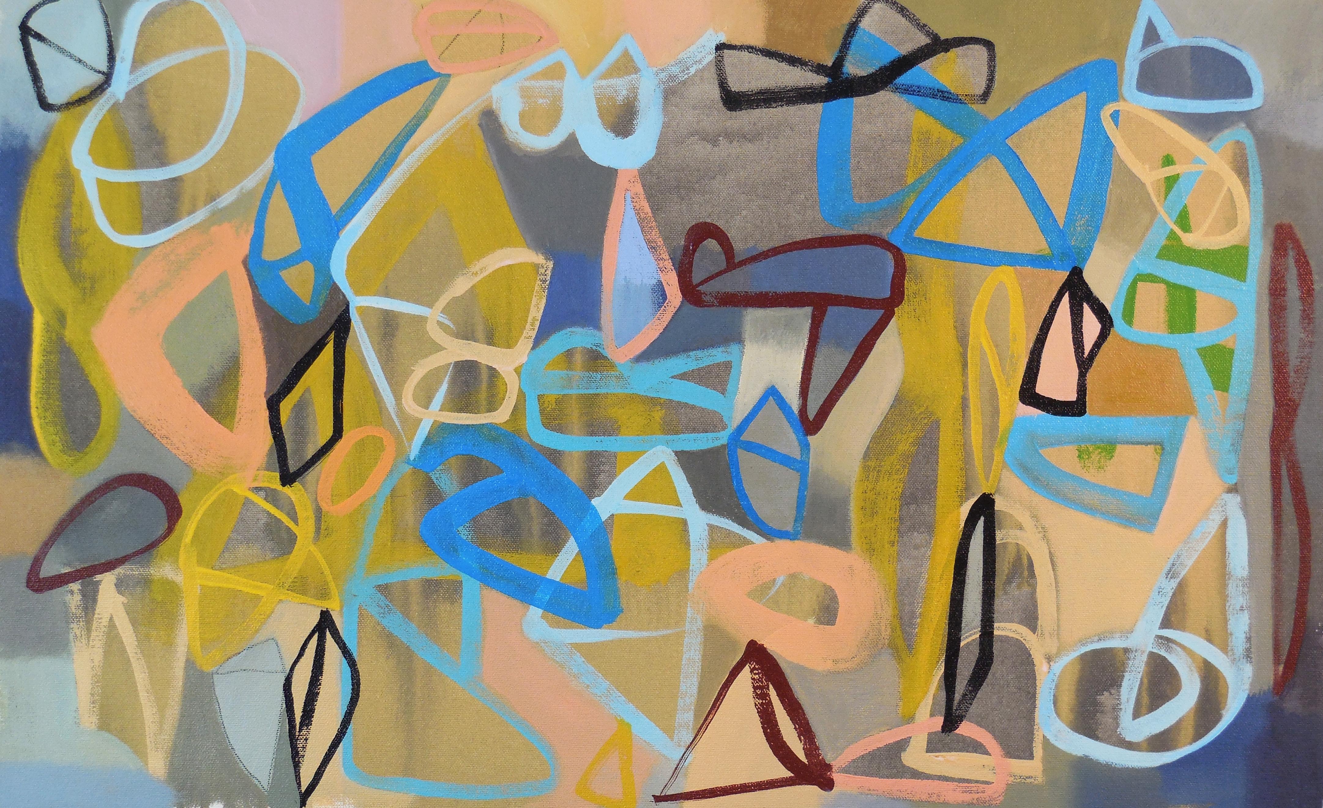 Abstract Painting Hal Mayforth - Minstral, peinture, acrylique sur toile