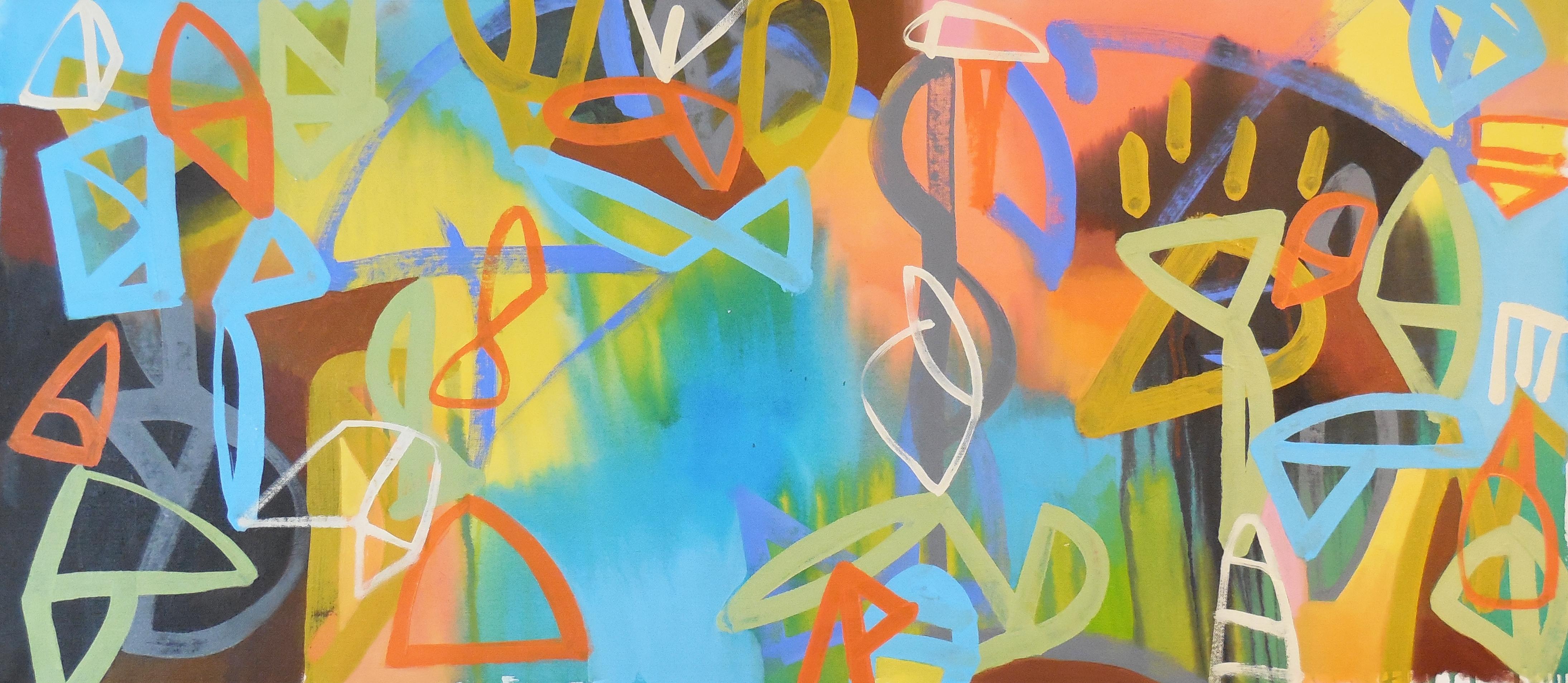 Abstract Painting di Hal Mayforth - Allodola, Pittura, Acrilico su tela
