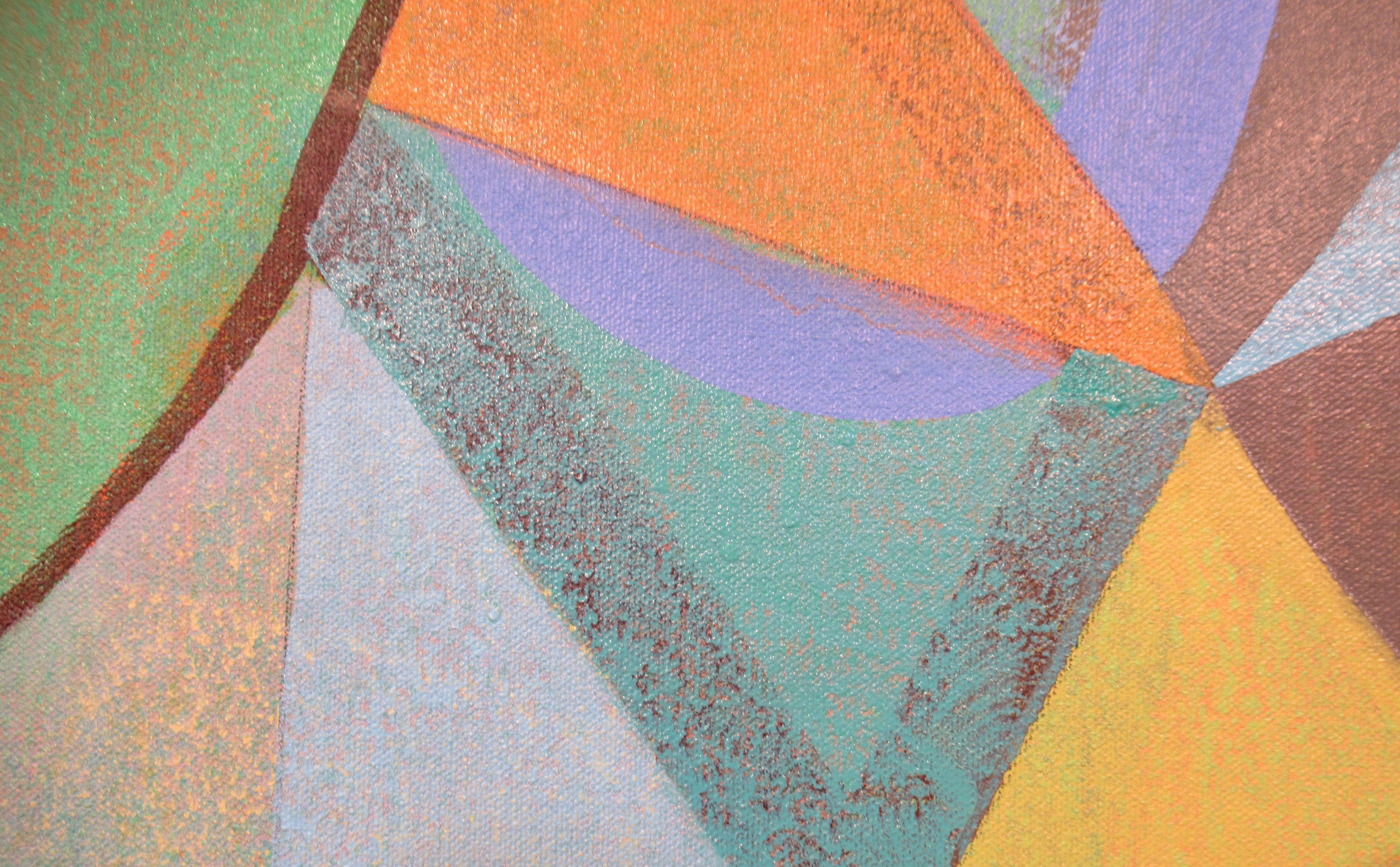 Mon jour de chance, peinture, acrylique sur toile - Marron Abstract Painting par Hal Mayforth