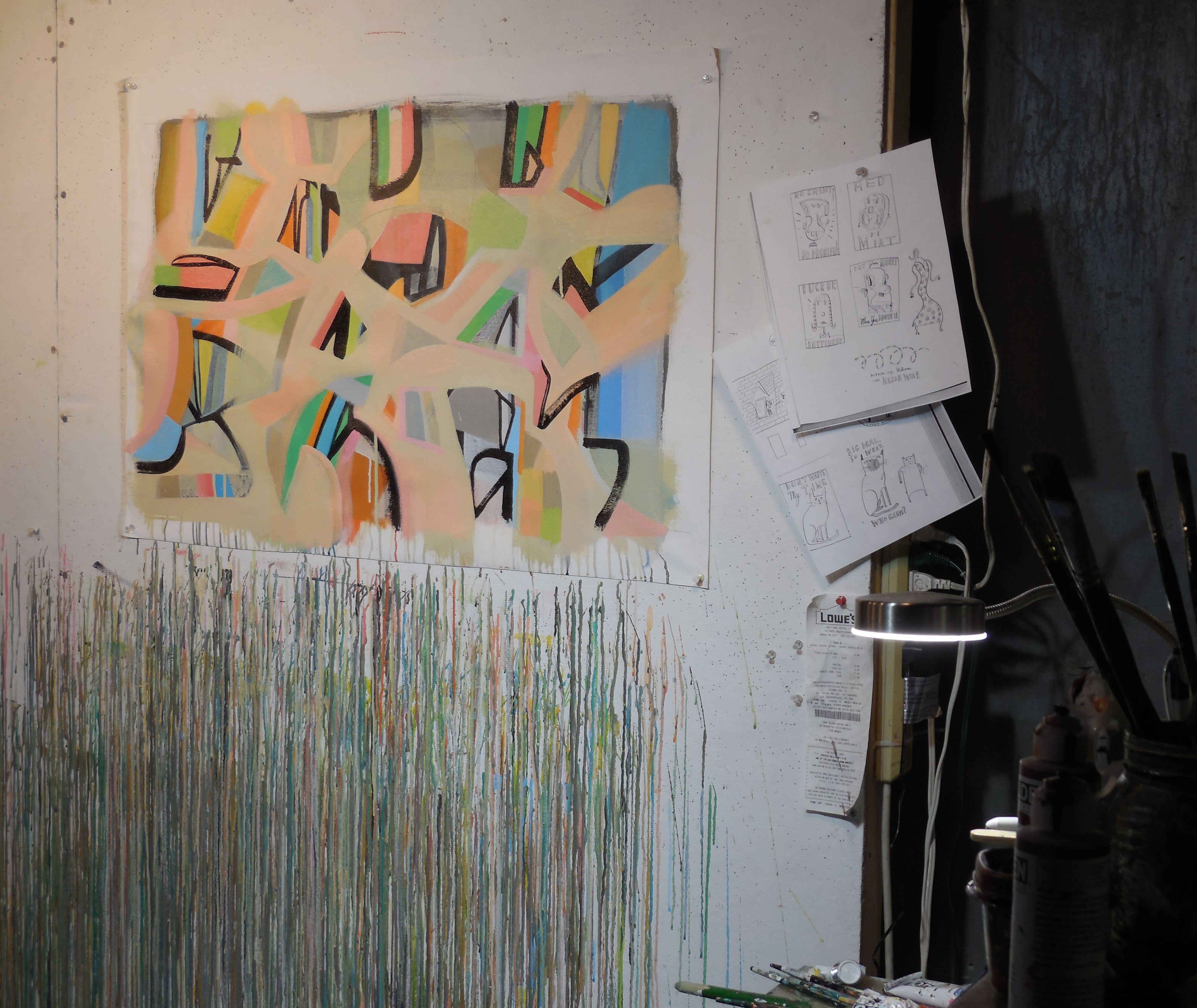 Quartiere, Pittura, Acrilico su tela - Painting di Hal Mayforth