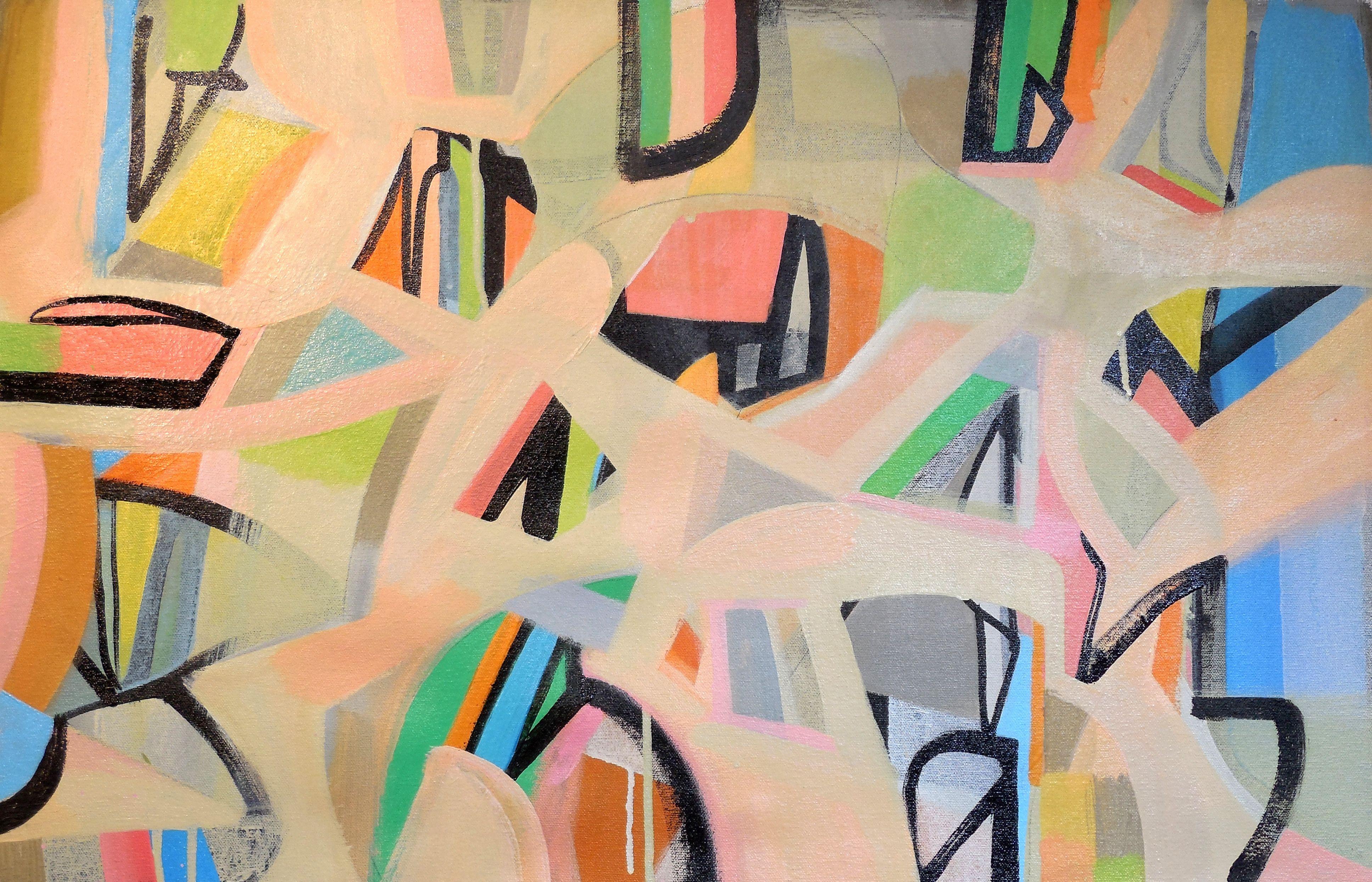 Abstract Painting di Hal Mayforth - Quartiere, Pittura, Acrilico su tela