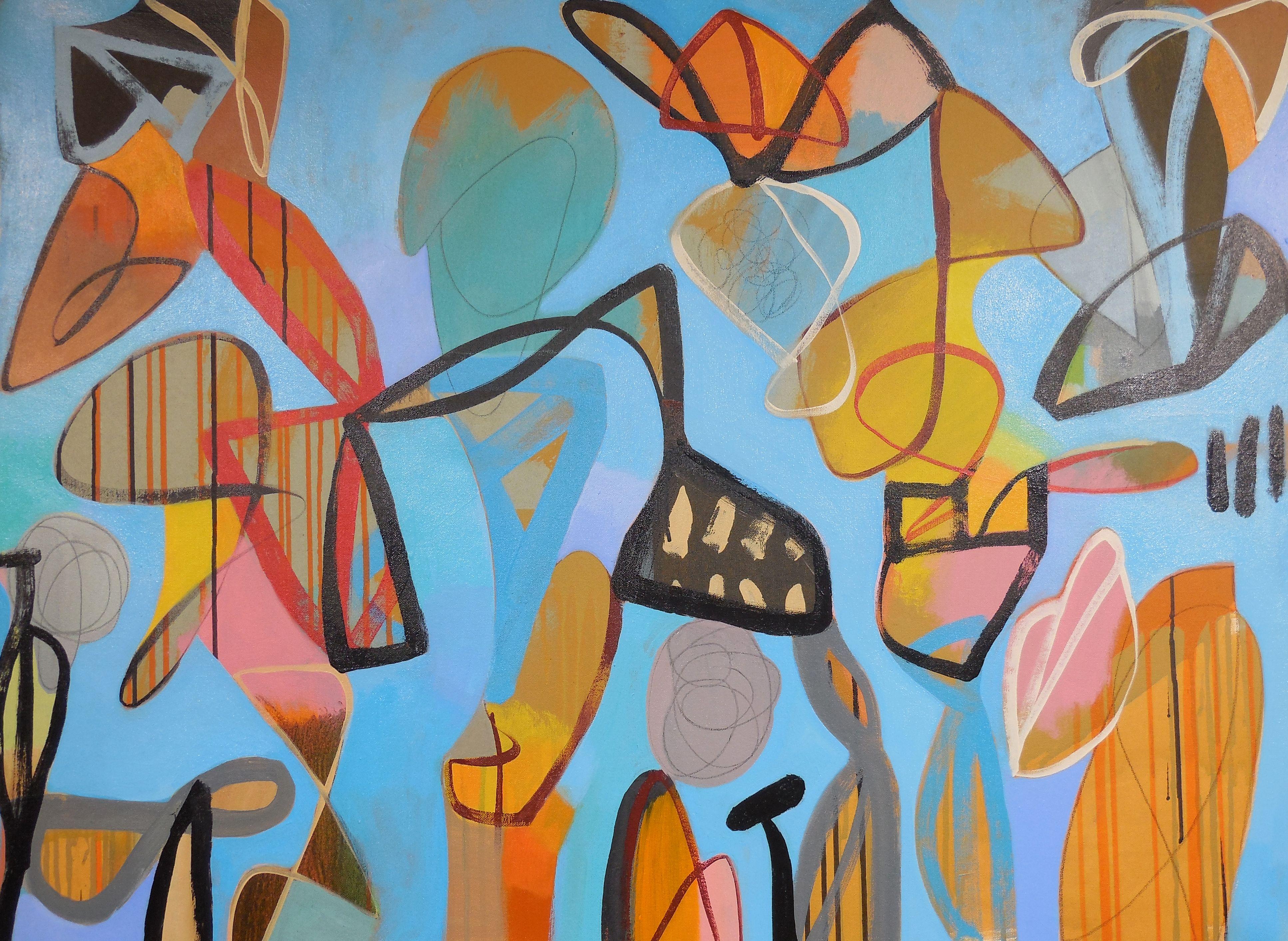 Abstract Painting di Hal Mayforth - Nexus, Pittura, Acrilico su tela