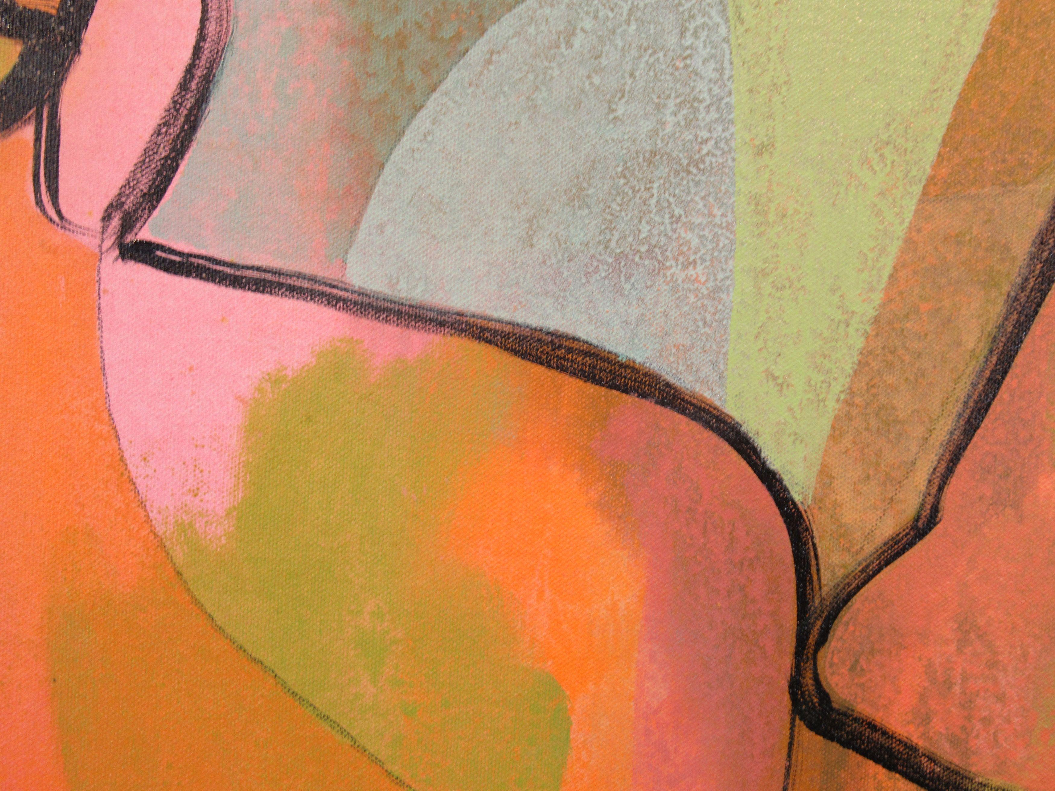 No Fair Peeking, Pittura, Acrilico su tela - Painting Astratto di Hal Mayforth