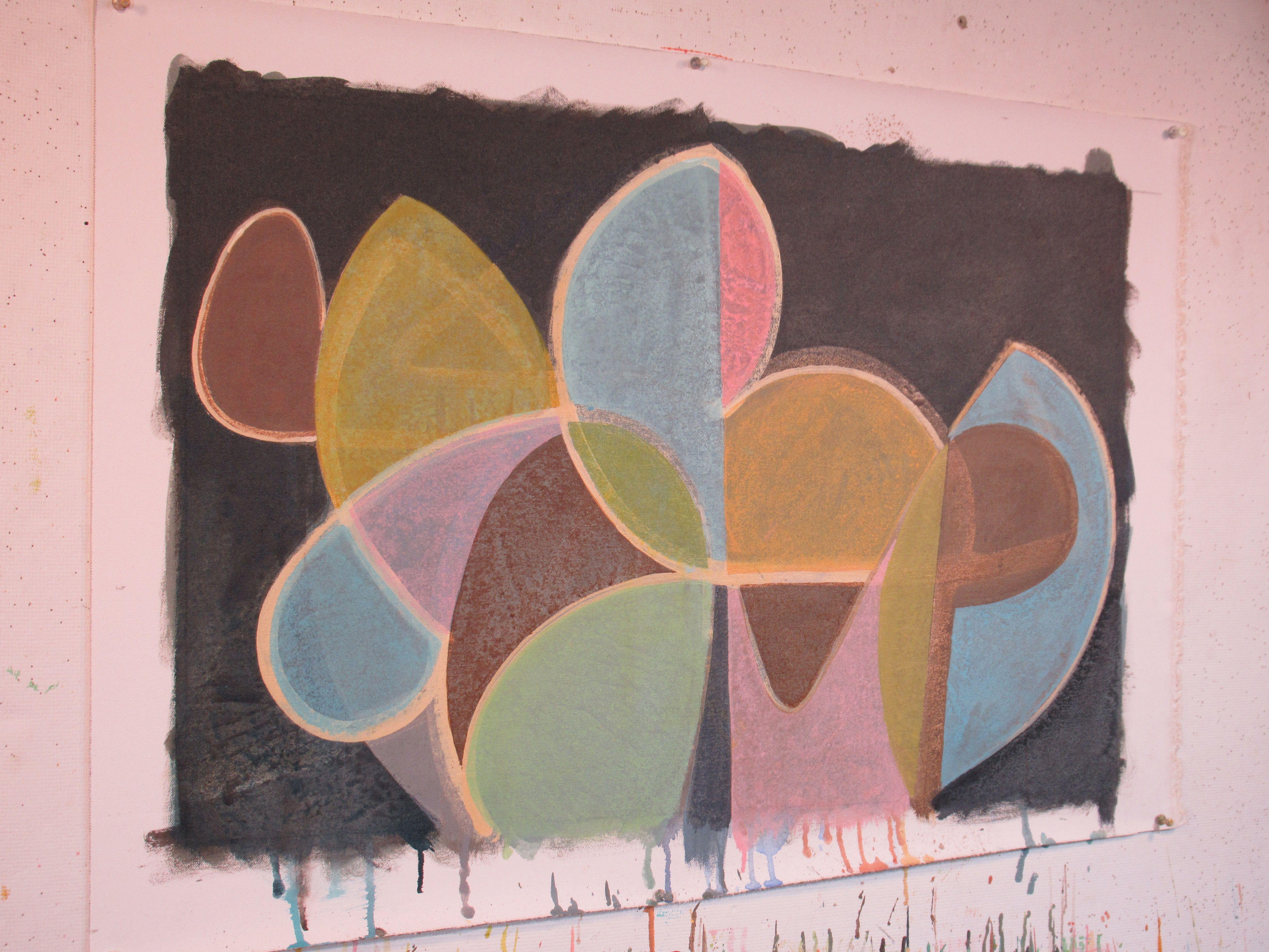 Peinture, acrylique sur toile, Nocturnal - Expressionnisme abstrait Painting par Hal Mayforth