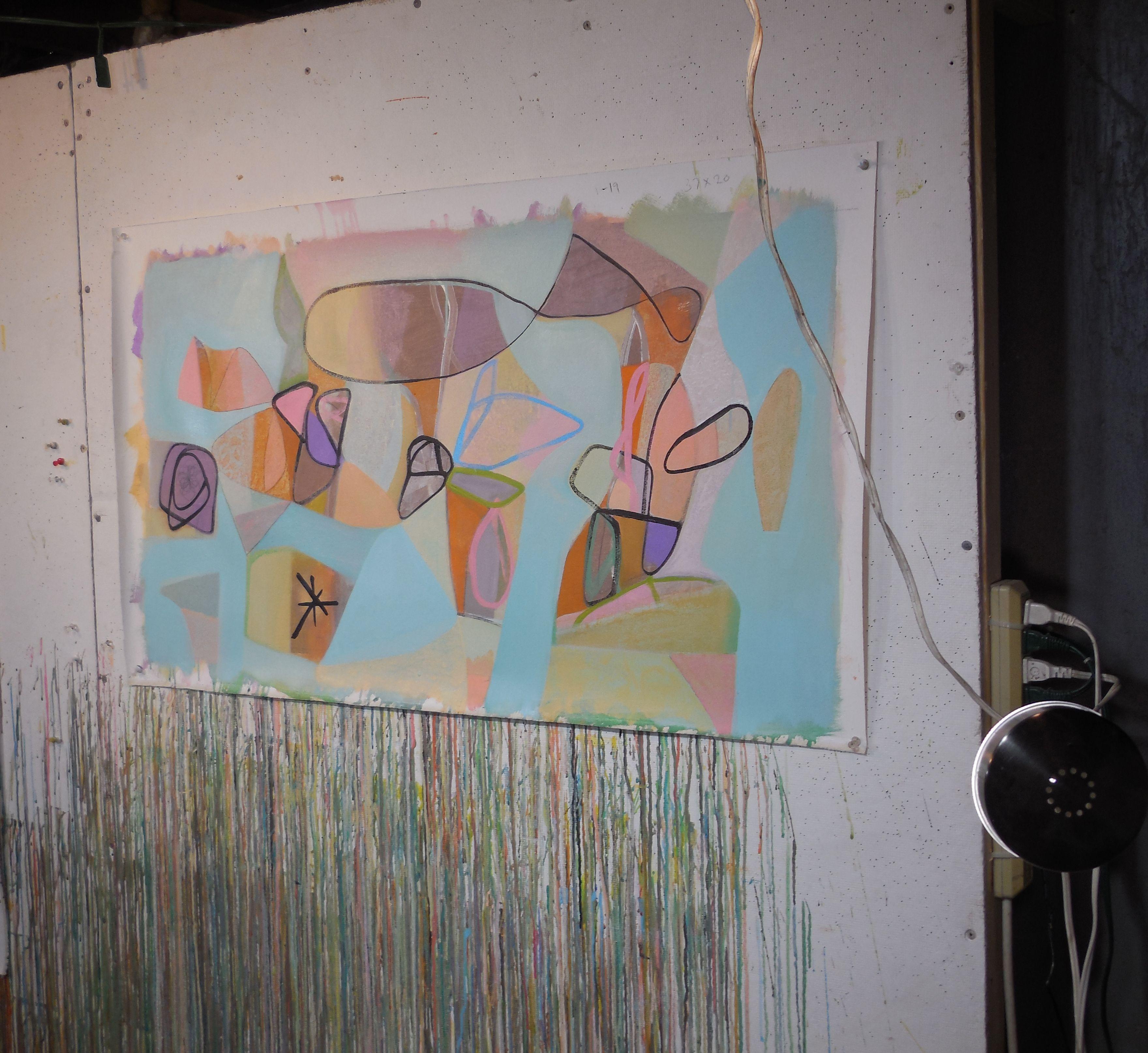 Patio, Pittura, Acrilico su tela - Painting di Hal Mayforth