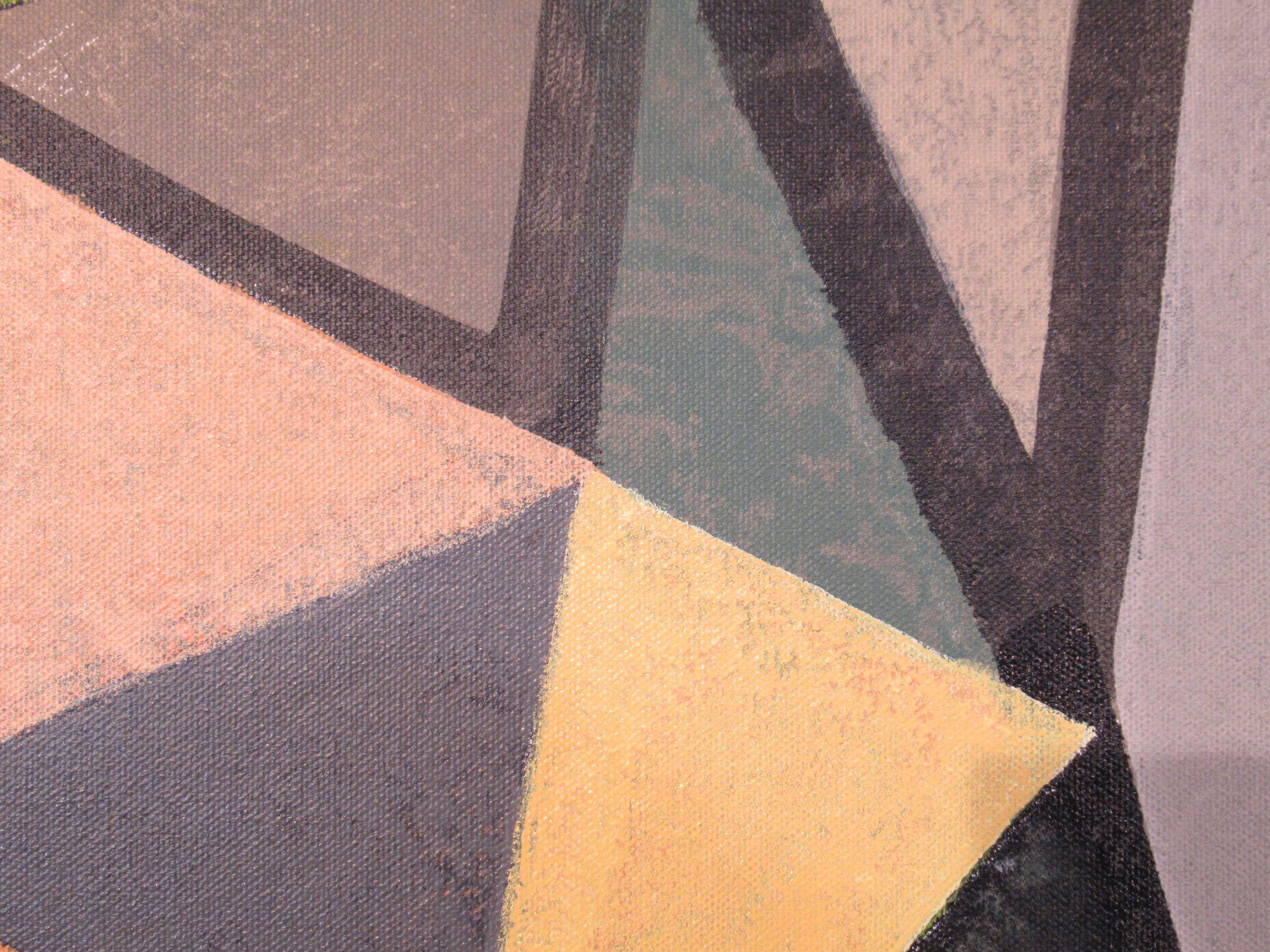 Peachy Keen, Pittura, Acrilico su tela - Painting Astratto di Hal Mayforth