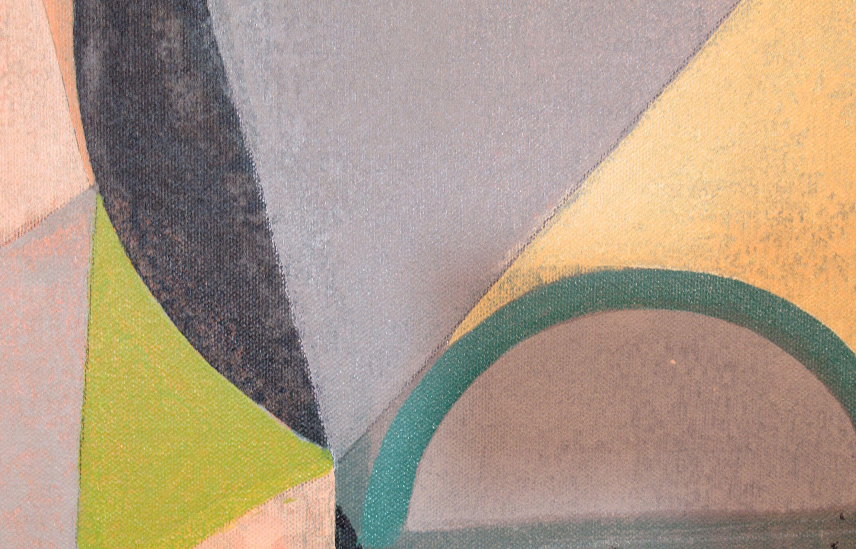 Peachy Keen, Pittura, Acrilico su tela - Abstract Painting Marrone di Hal Mayforth