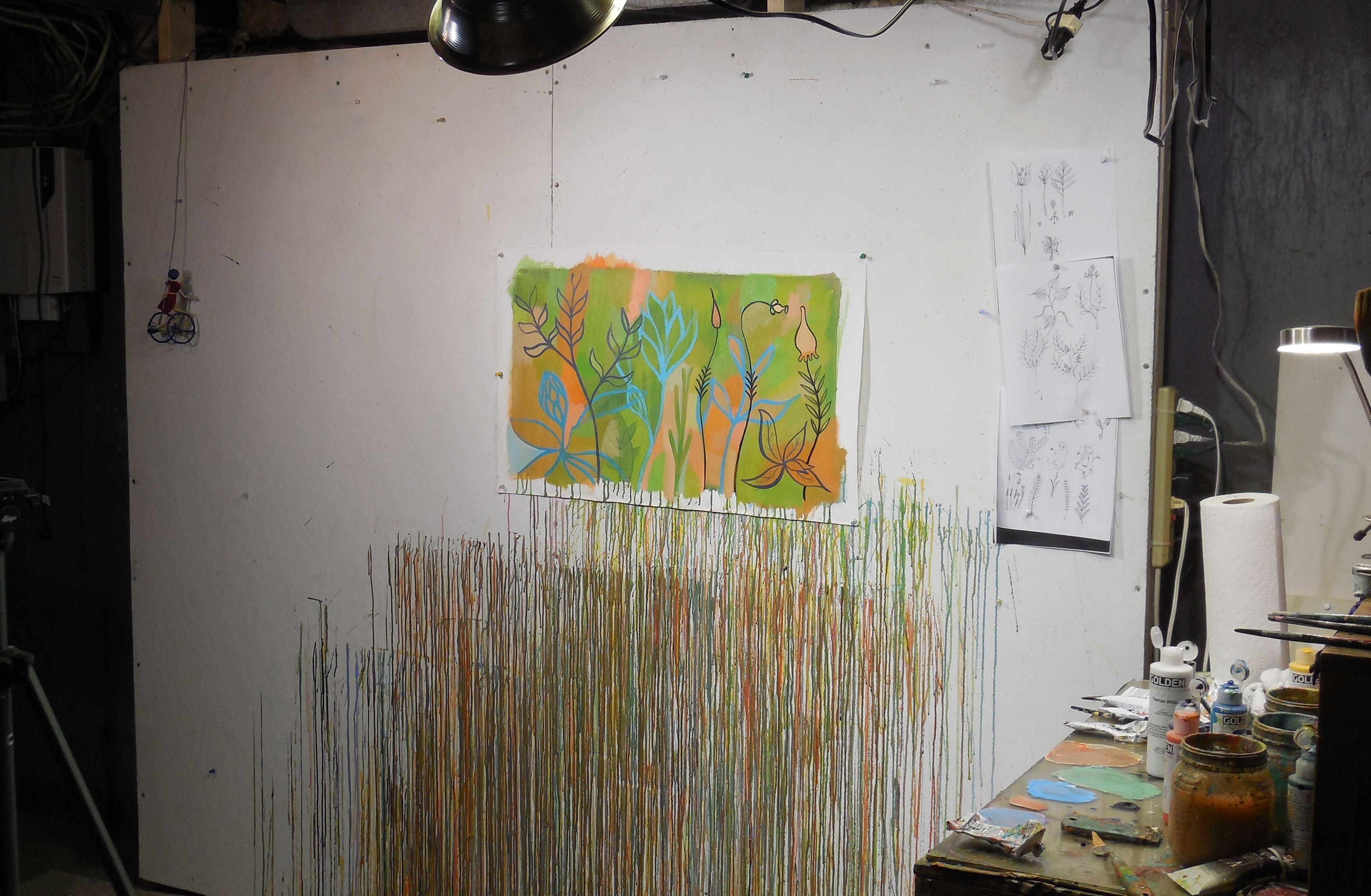 La pianta forma uno, Pittura, Acrilico su tela - Painting di Hal Mayforth