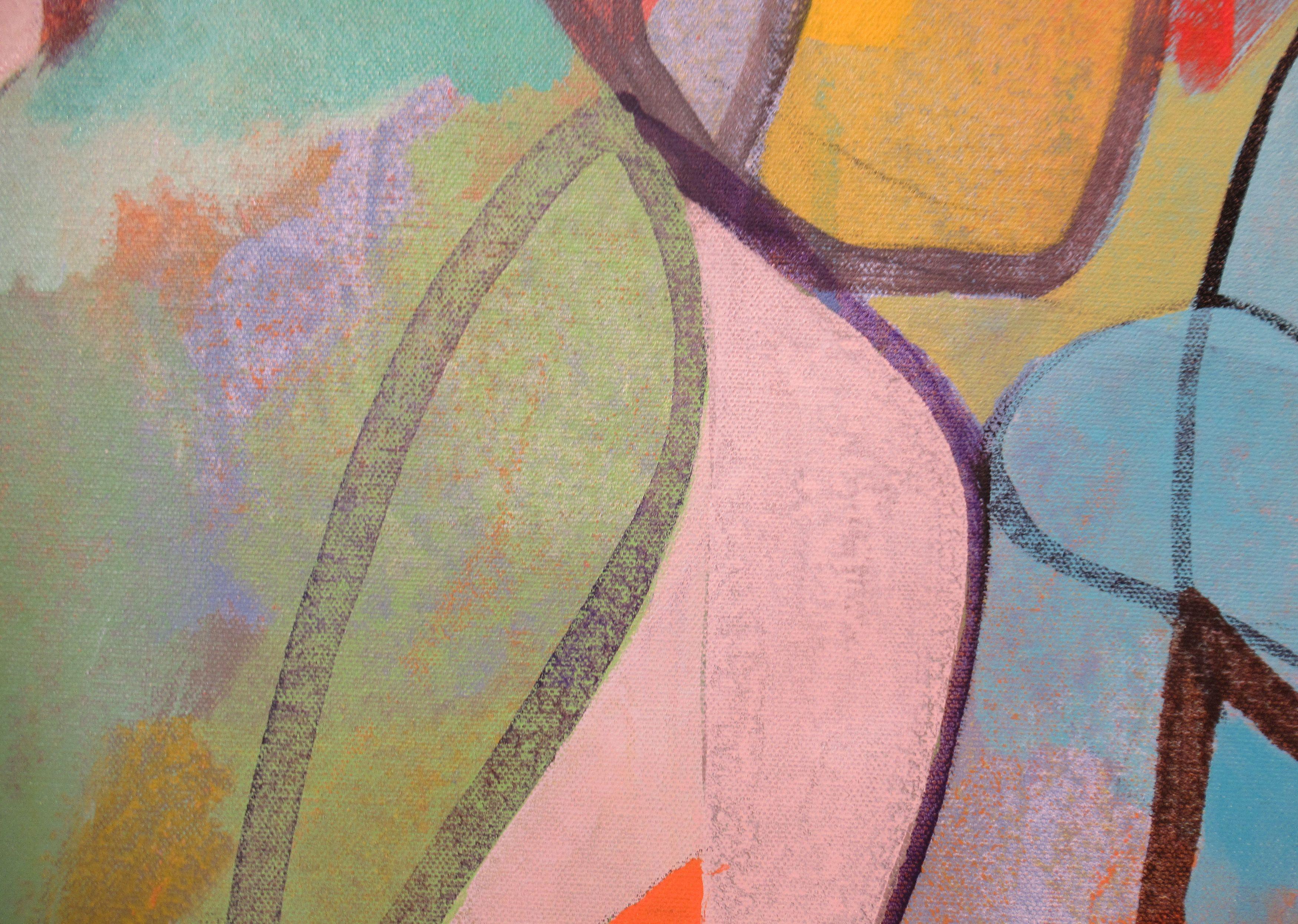 Questions posées et non répondues, peinture, acrylique sur toile - Abstrait Painting par Hal Mayforth