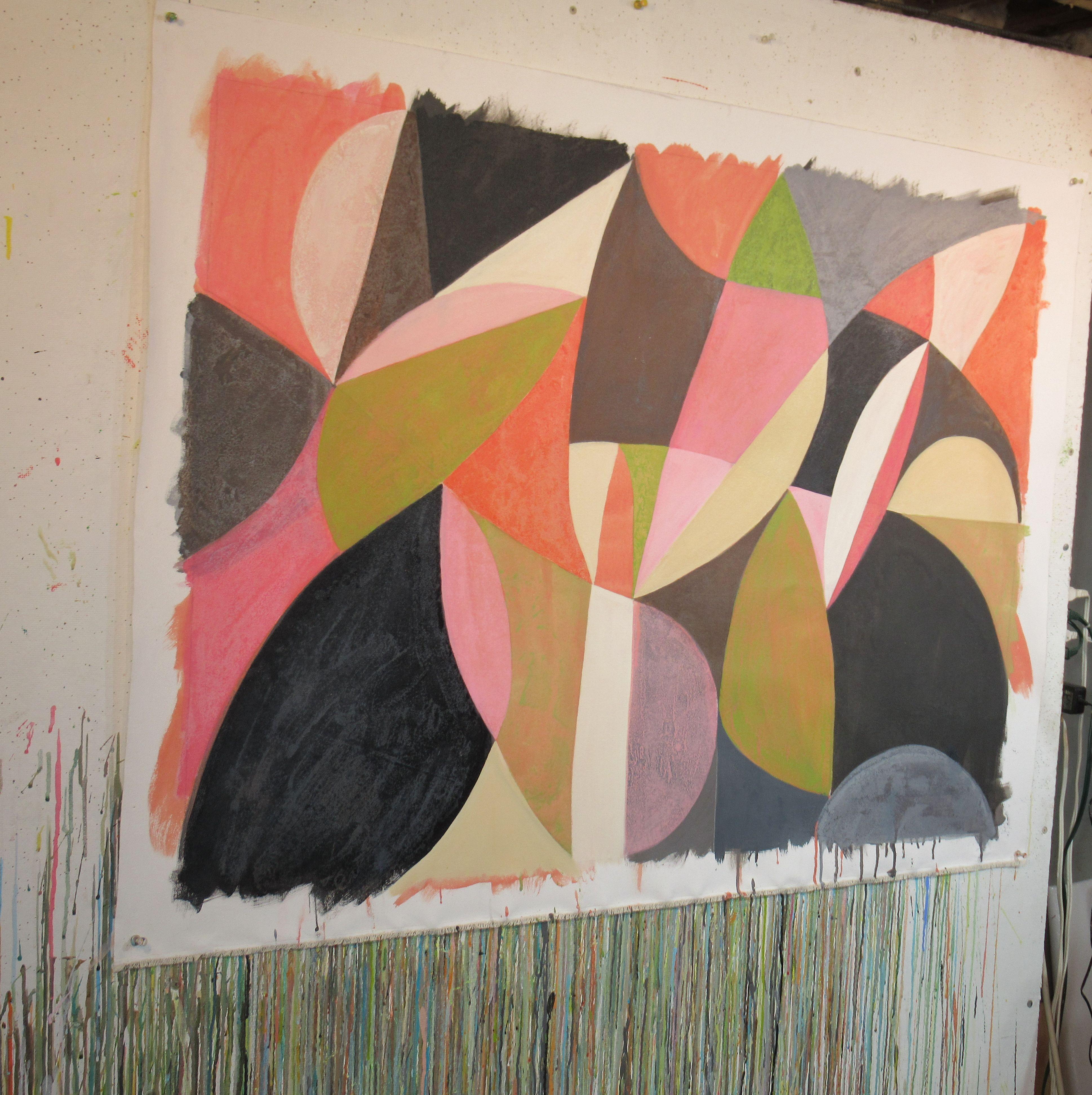 A bold hard edged painting of blacks, browns, reds, pinks and various off whites. some beautiful textures here with colors revealing themselves in the underpainting. Named after a horse I once knew. A good animal. :: Painting :: Abstract :: This