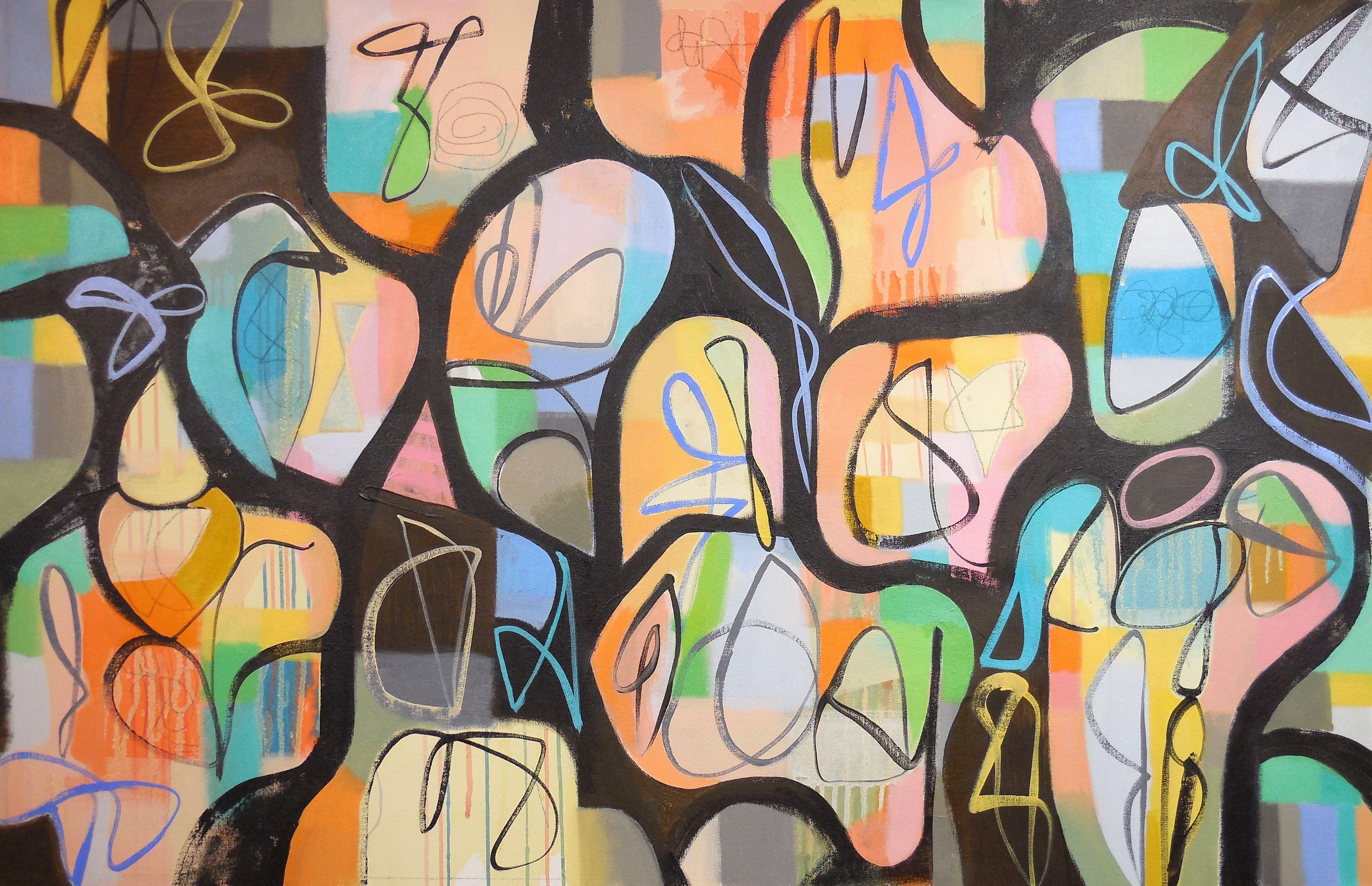 Abstract Painting di Hal Mayforth - Roustabout, Pittura, Acrilico su tela